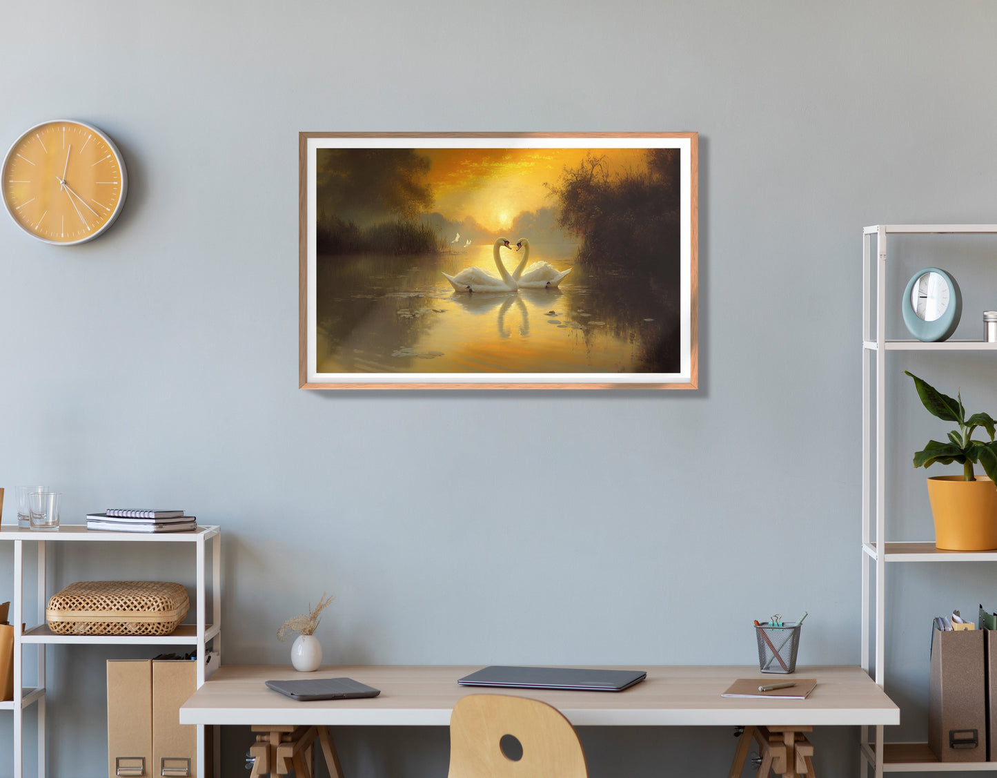 Golden Swan Lake African American canvas print view 84