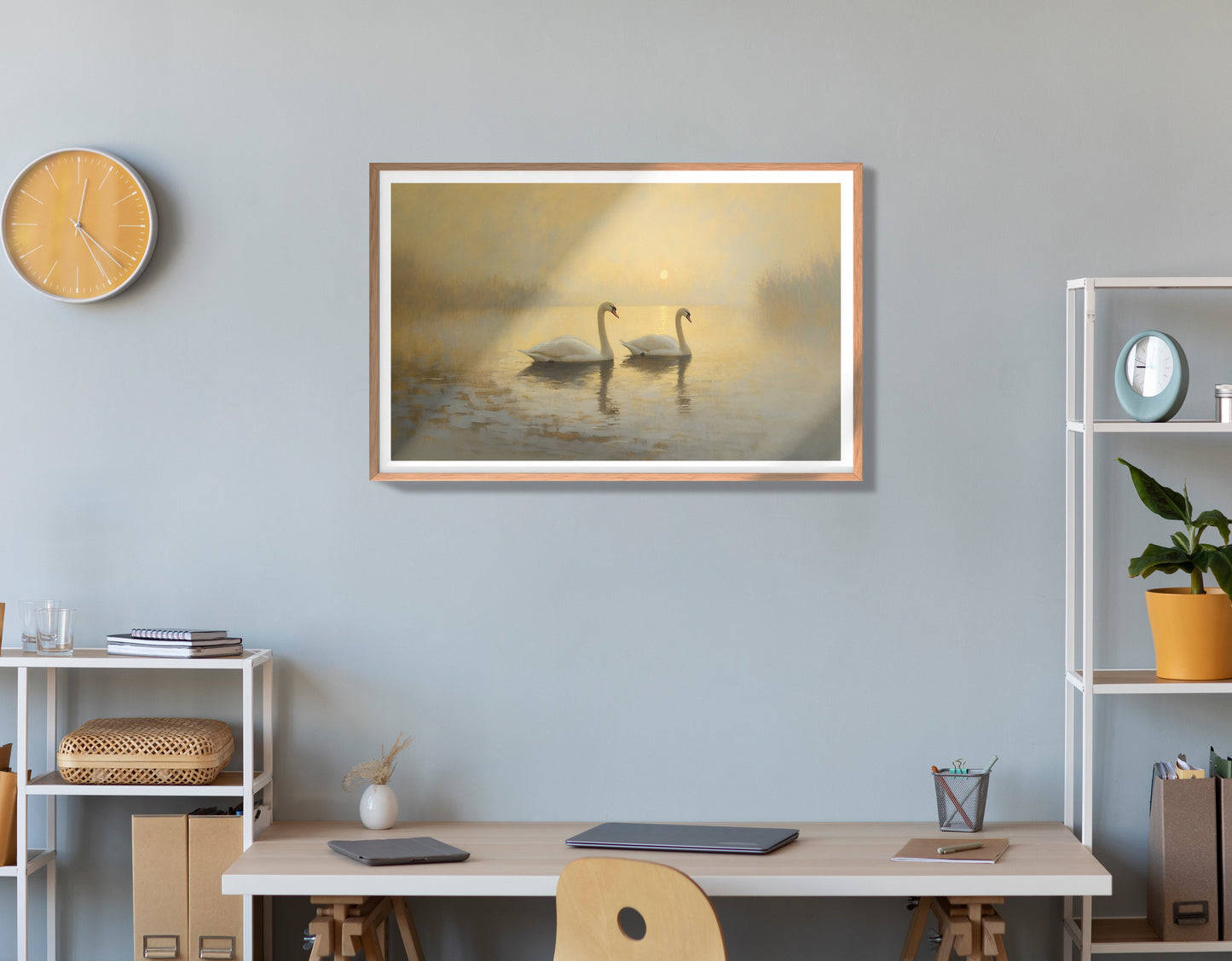 Misty Swan Lake African American canvas print view 84