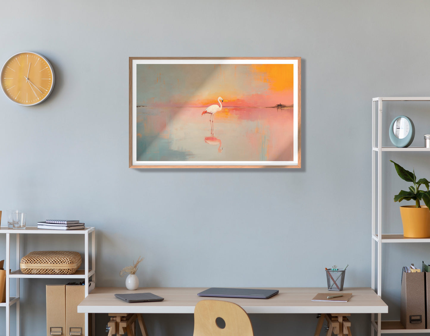 Pink Flamingo Lake African American canvas print view 84
