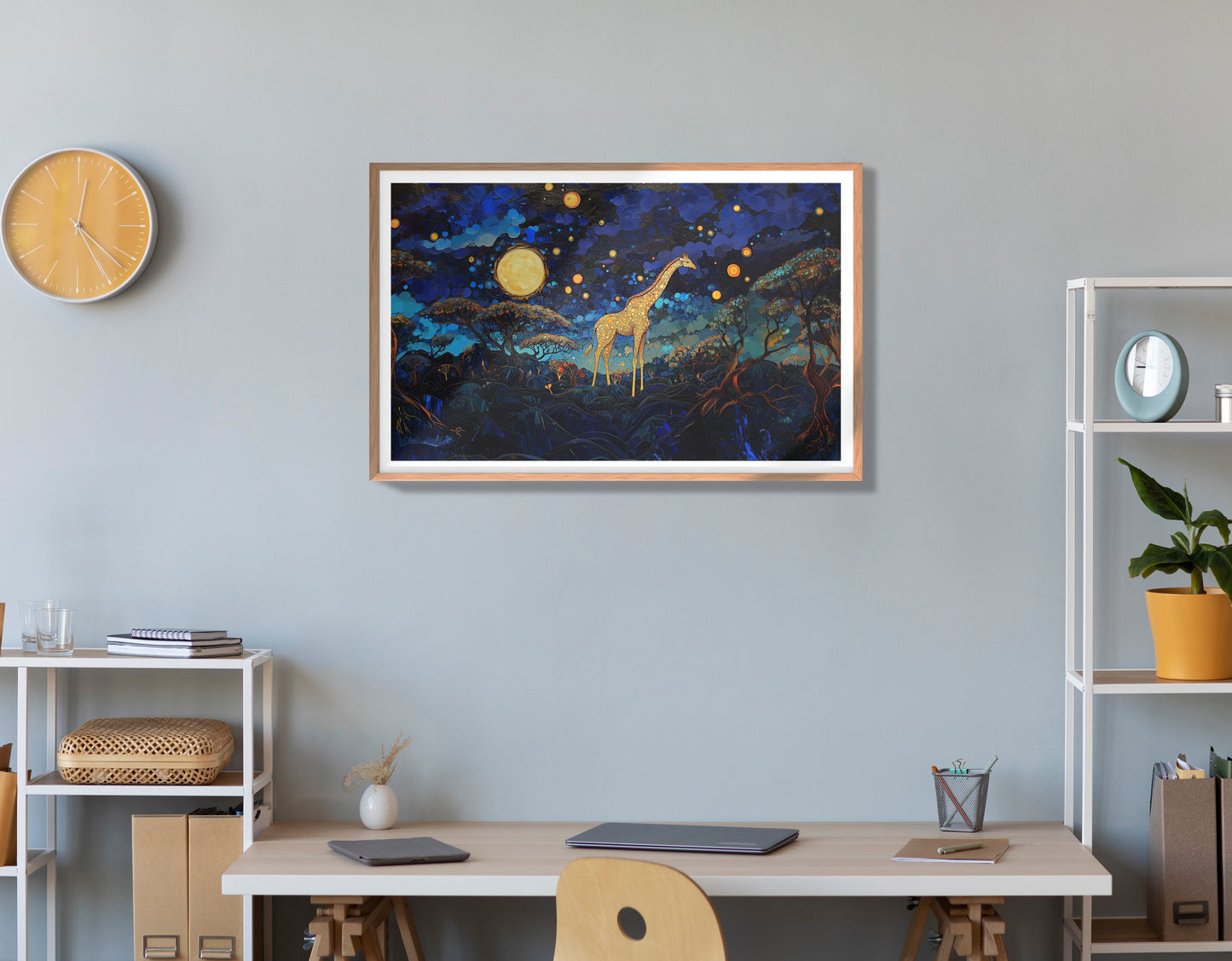 Golden Moon Giraffe African American canvas print view 84