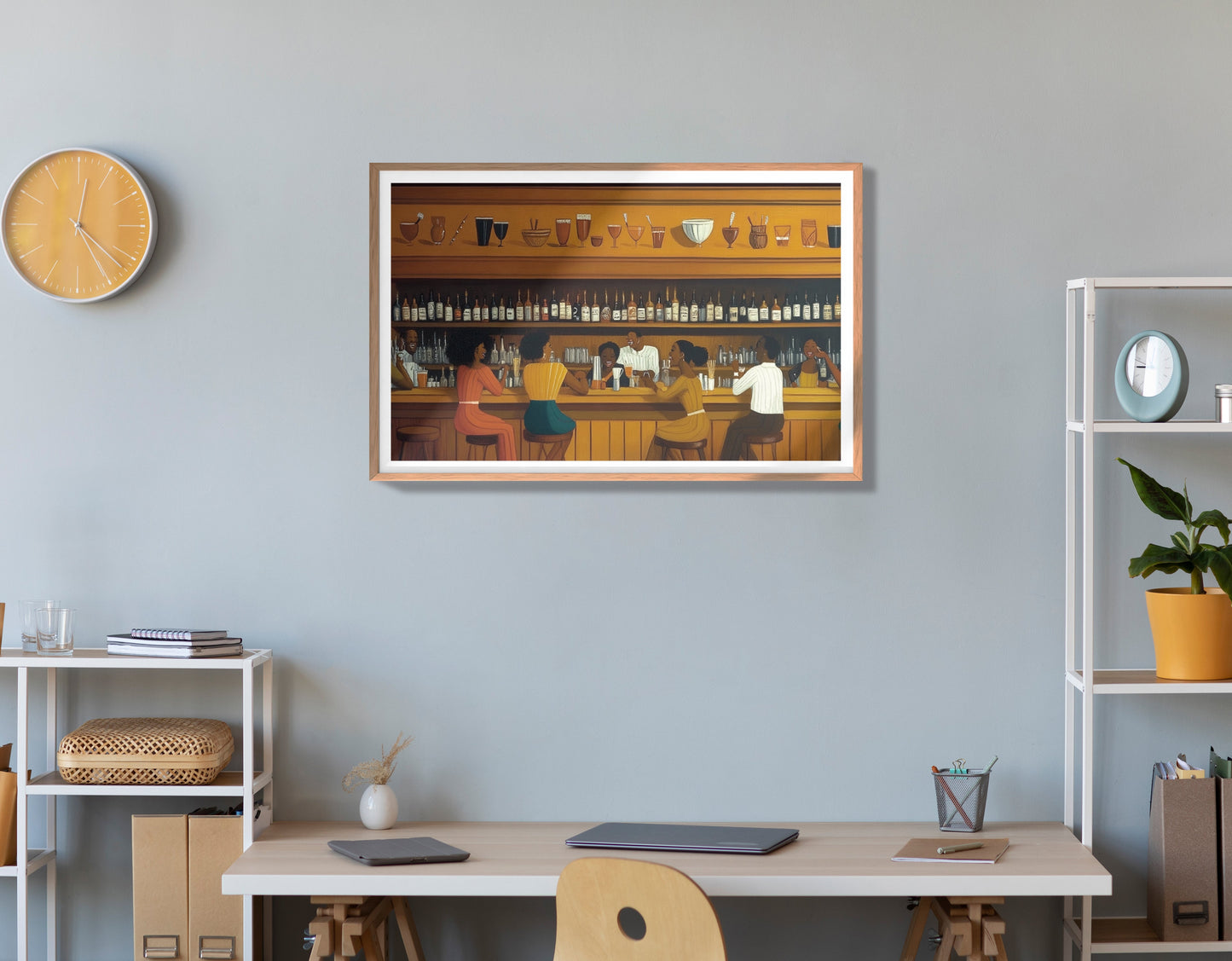 Black Bar Lounge Scene African American canvas print view 84