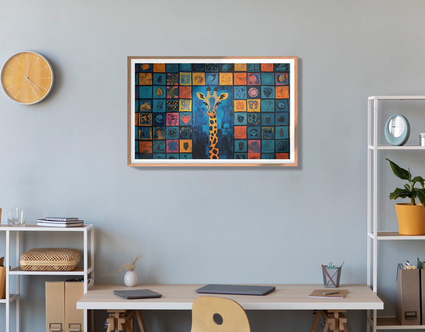 Geometric Giraffe African American abstract art view 84