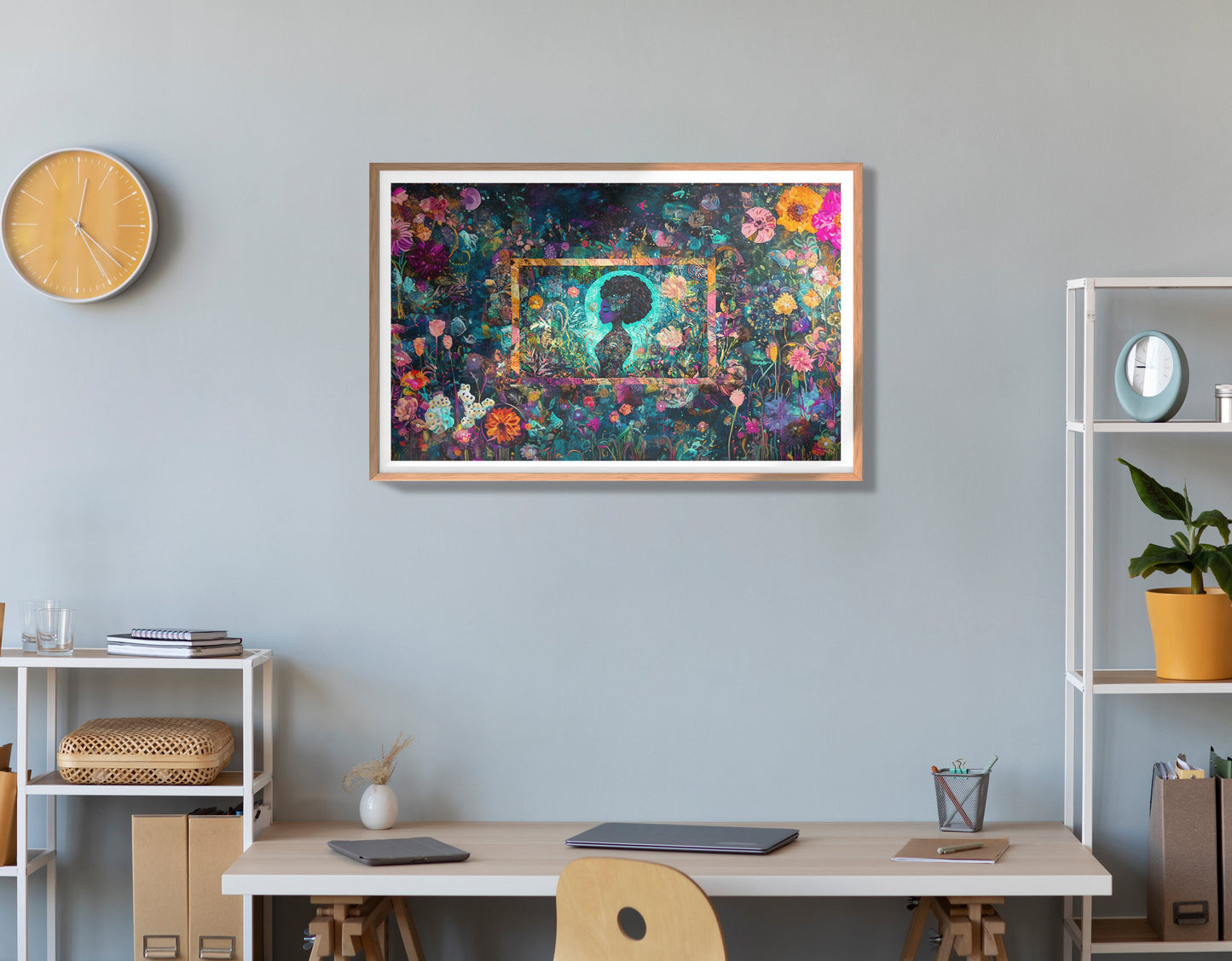 Black Woman Floral Garden African American wall art view 84