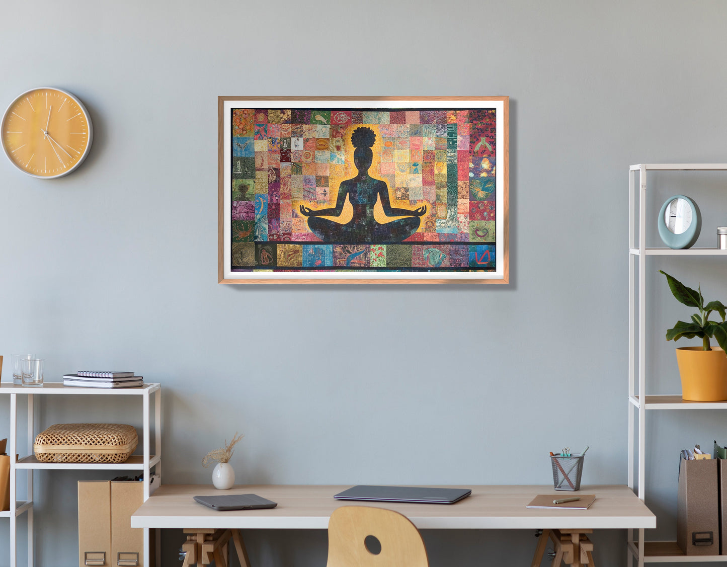 Black Woman Chakra Meditation African American wall art view 84
