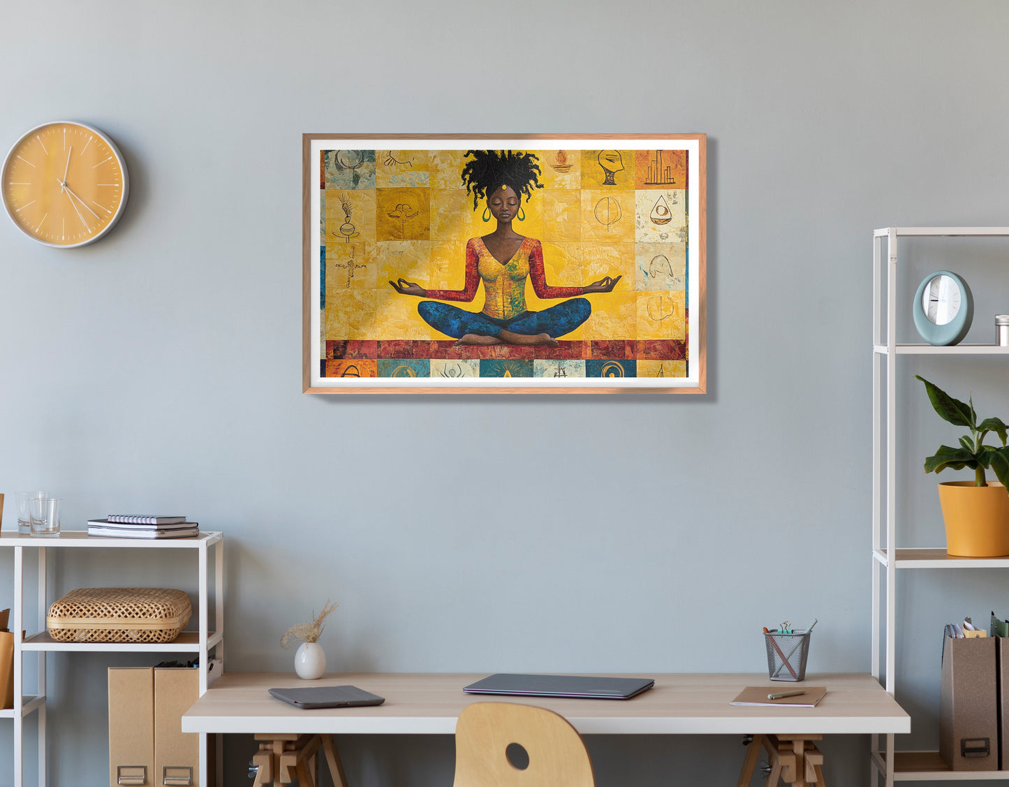 Black Woman Yoga African American wall art view 84