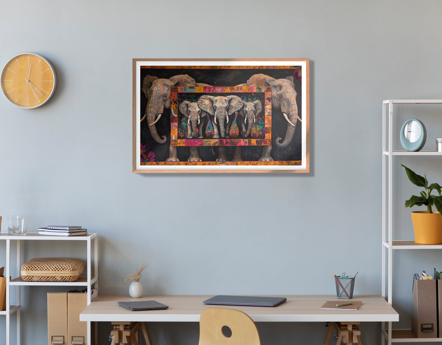 Elephant Family African American canvas print view 84