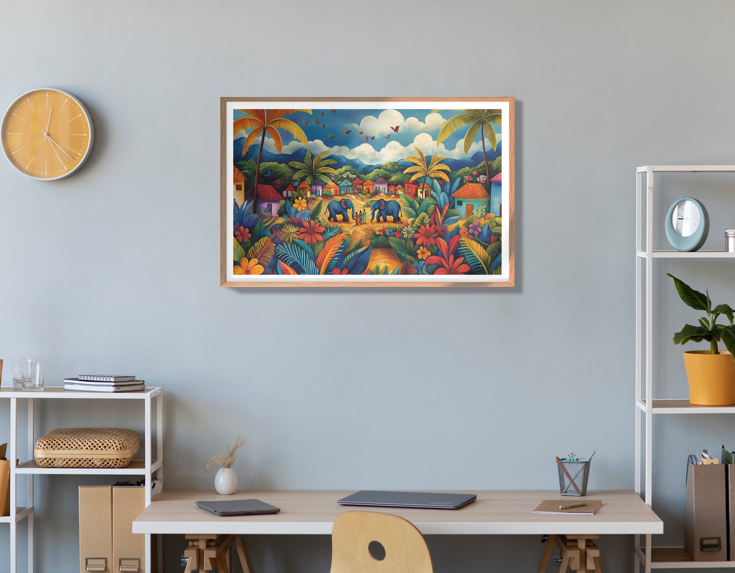 Mountain Village Elephant Caribbean wall art view 84