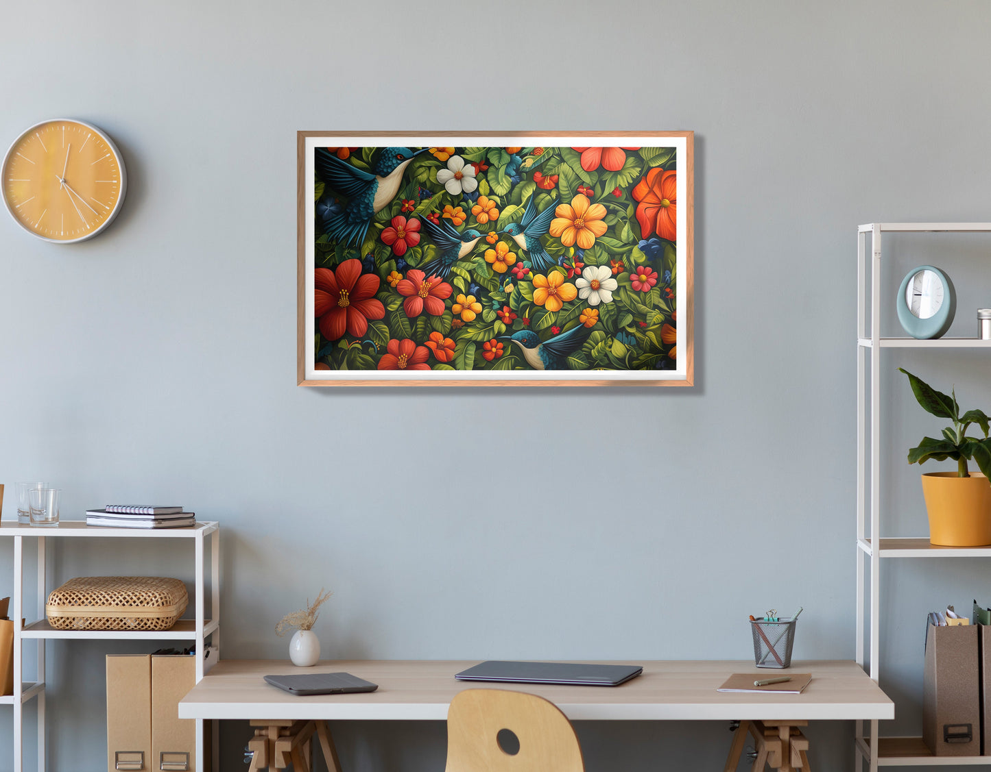 Tropical Flower Bird Black Caribbean wall art view 84