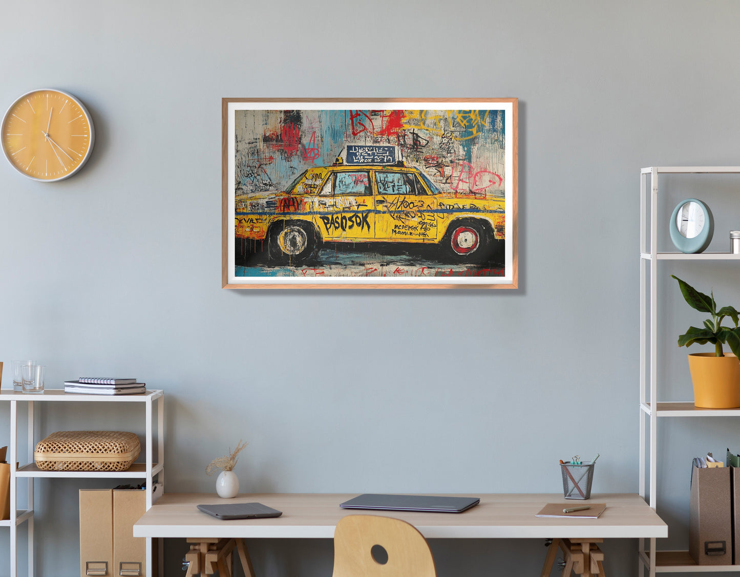Graffiti Taxi Urban Black African American canvas print view 84