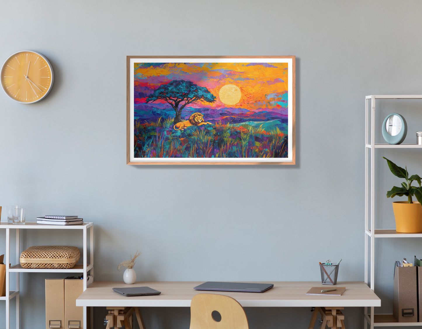 Lion Sunset Safari Black African American canvas print view 84