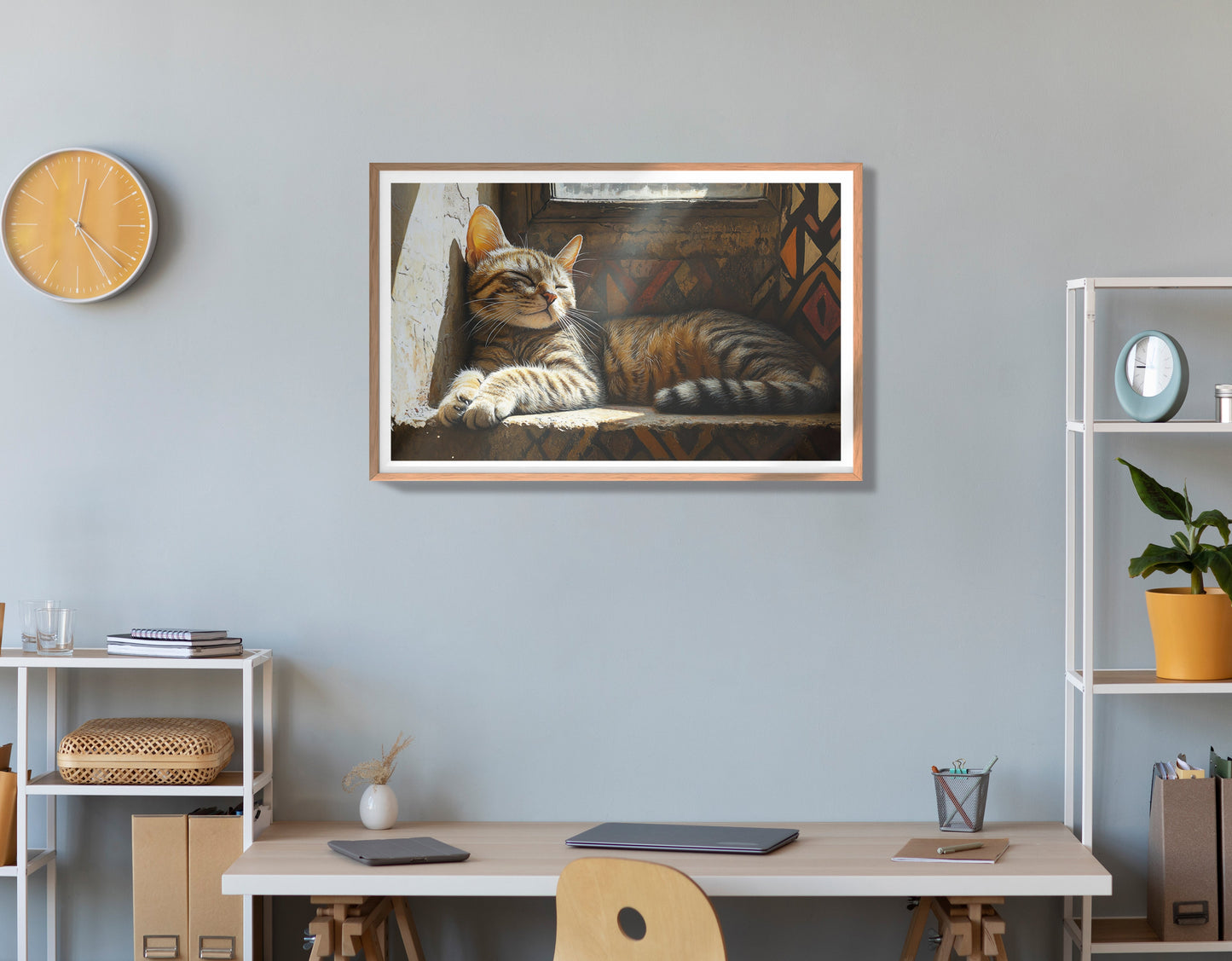 Tabby Cat Window African American canvas print view 84
