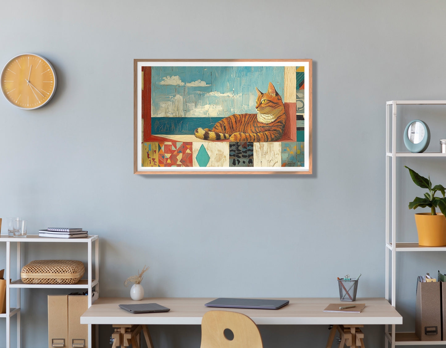 Orange Cat Ocean View Caribbean wall art view 84