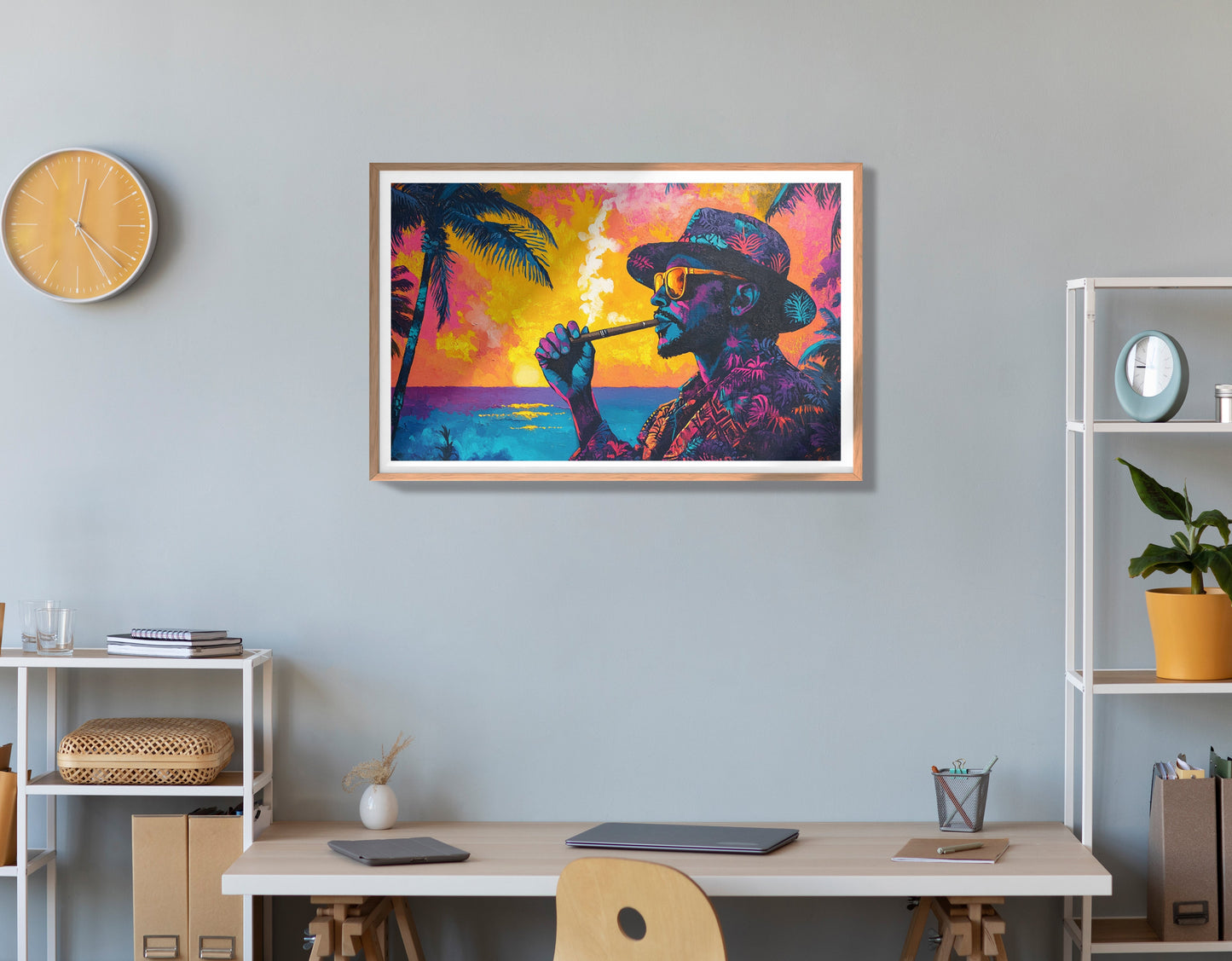 Black Man Ocean Sunset African American wall art view 84