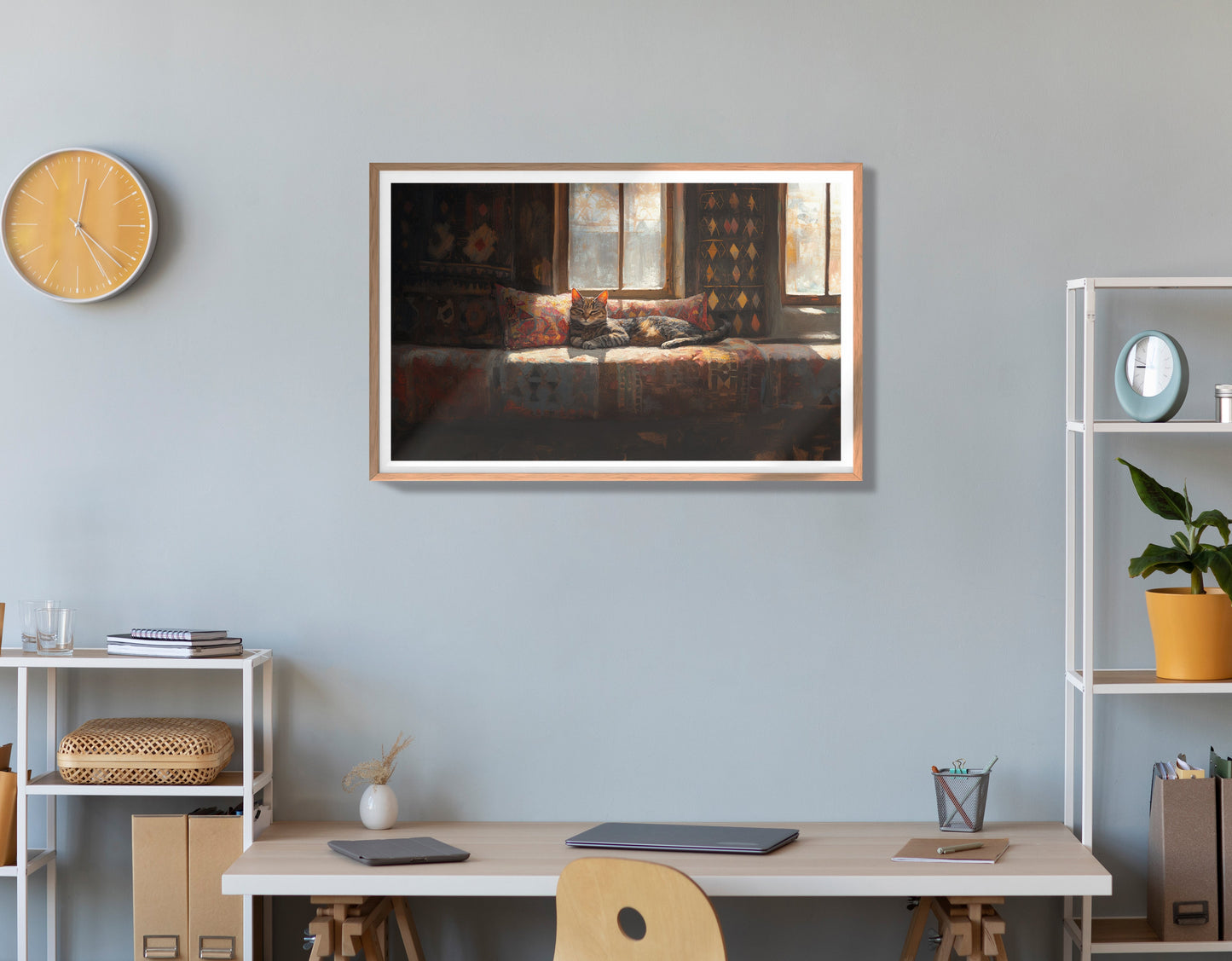 Cozy Cat Sofa African American canvas print view 84