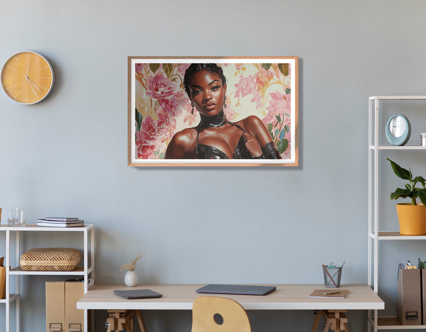 Powerful Black Woman Floral Portrait African American wall art view 84