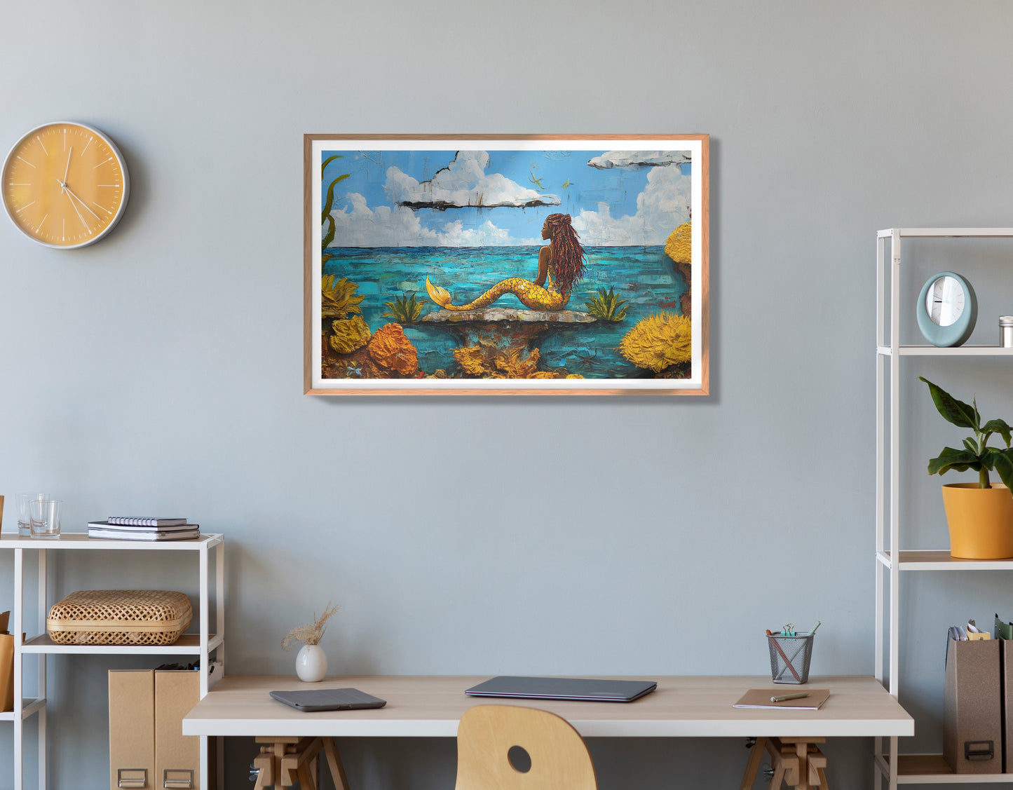 Black Mermaid Beach Caribbean wall art view 84