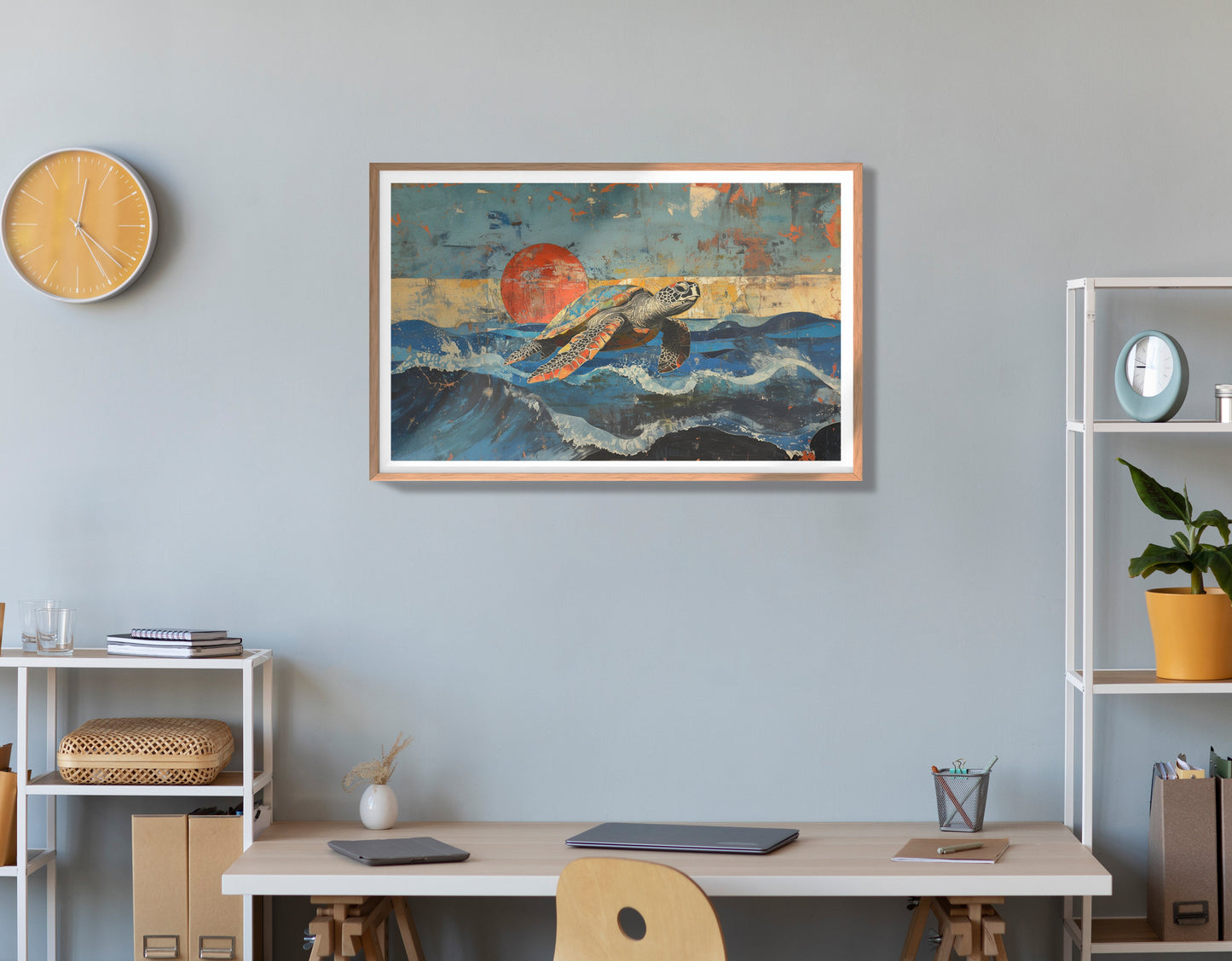 Sea Turtle Sunset Ocean Caribbean wall art view 84