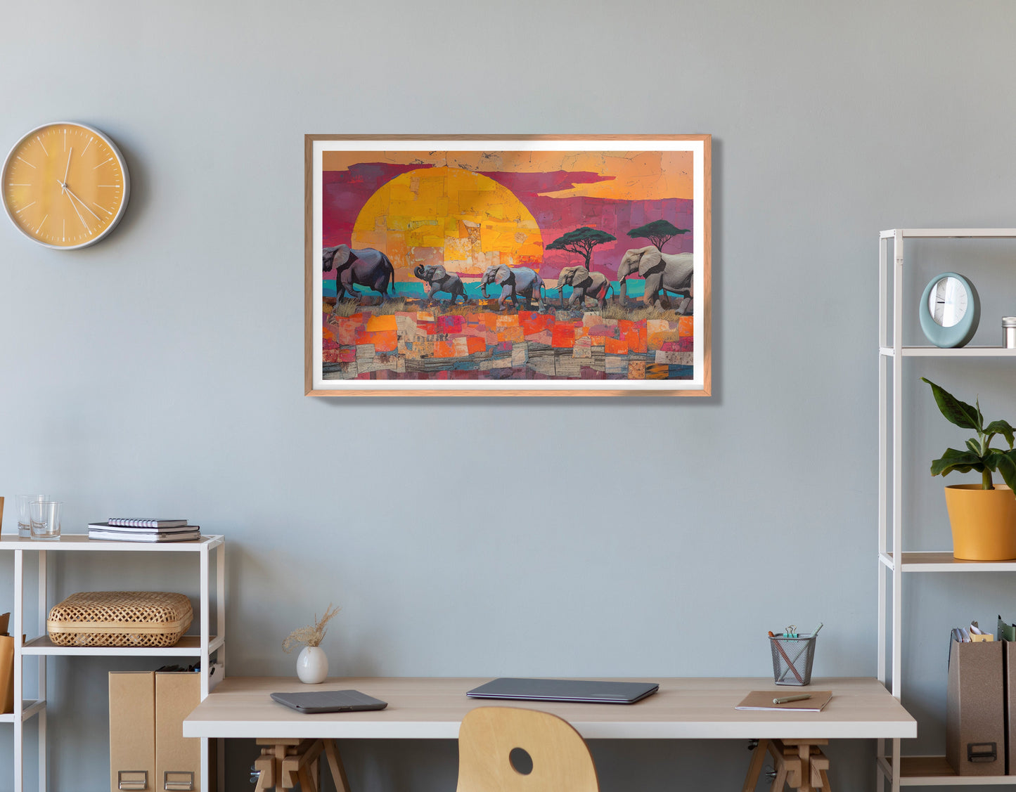 Elephant Parade Sunset Black African American canvas print view 84