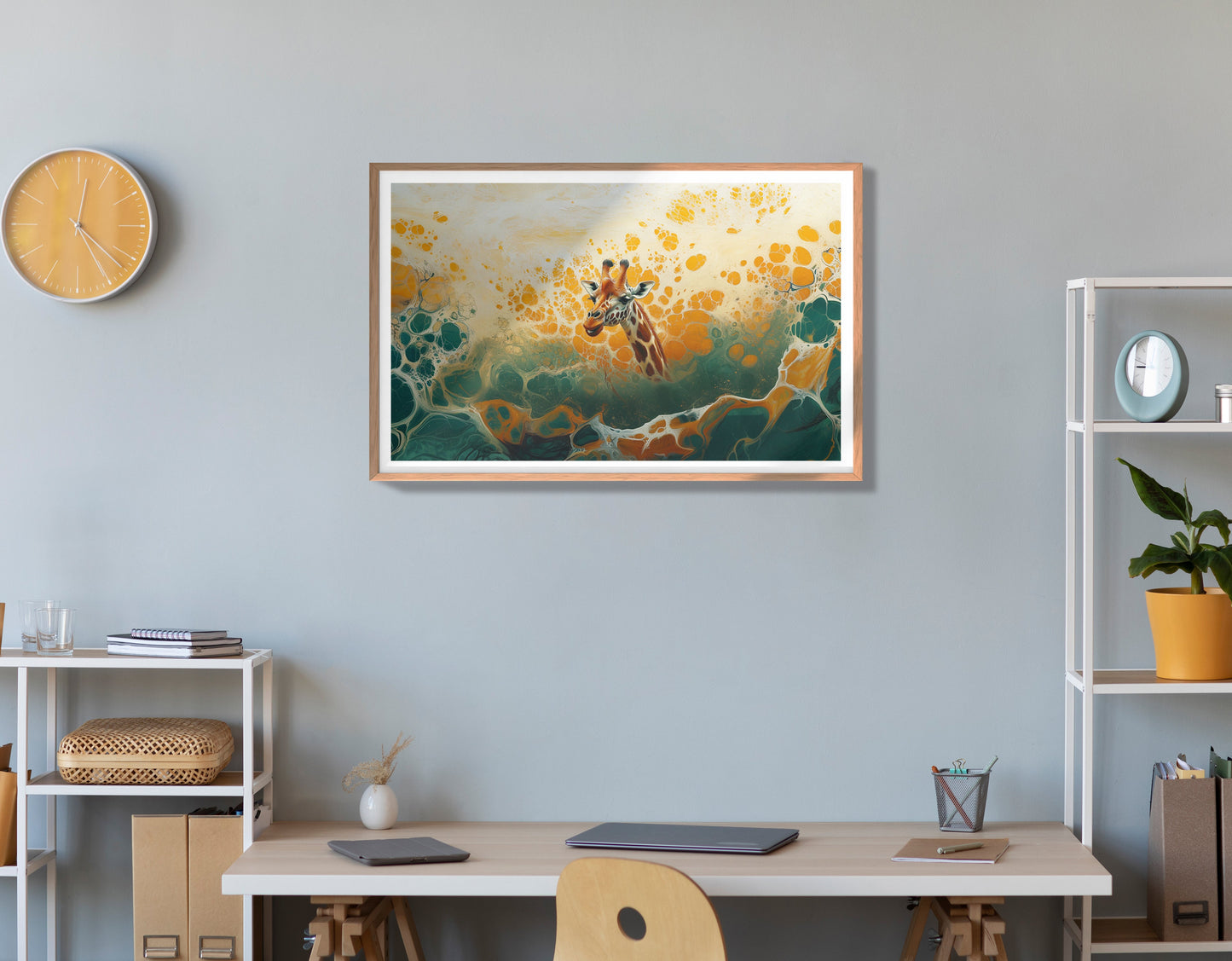 Abstract Giraffe Gold African American abstract art view 84