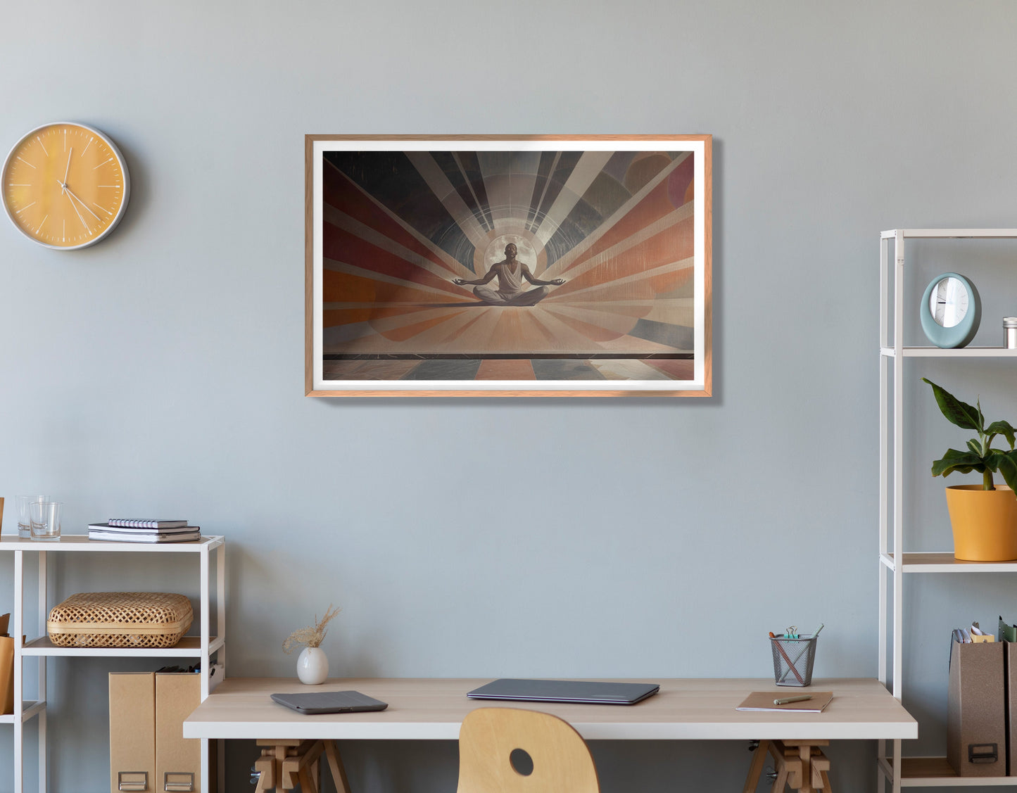 Black Woman Meditation Sun Rays African American wall art view 84