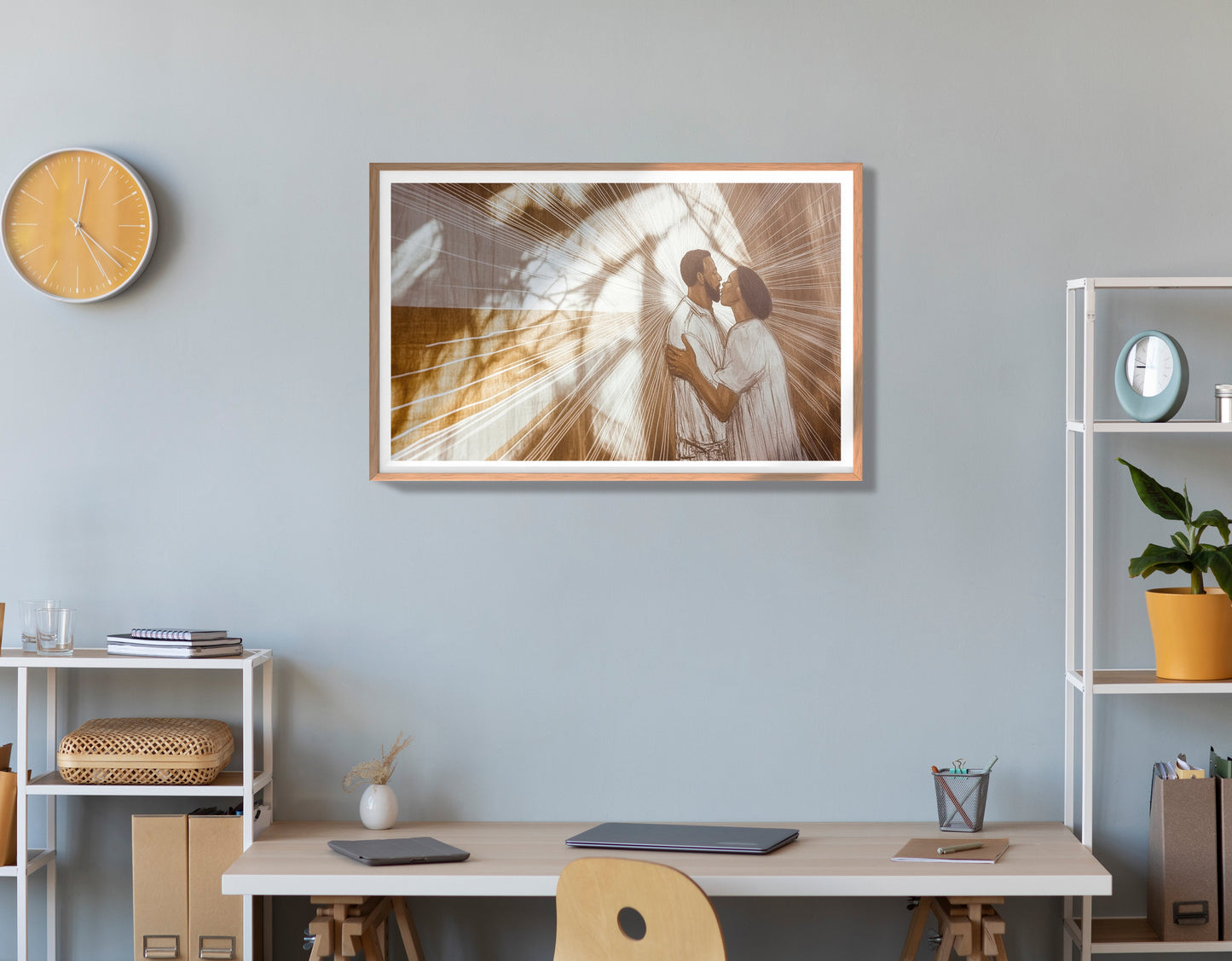Black Couple Love and Light Black love wall art view 84