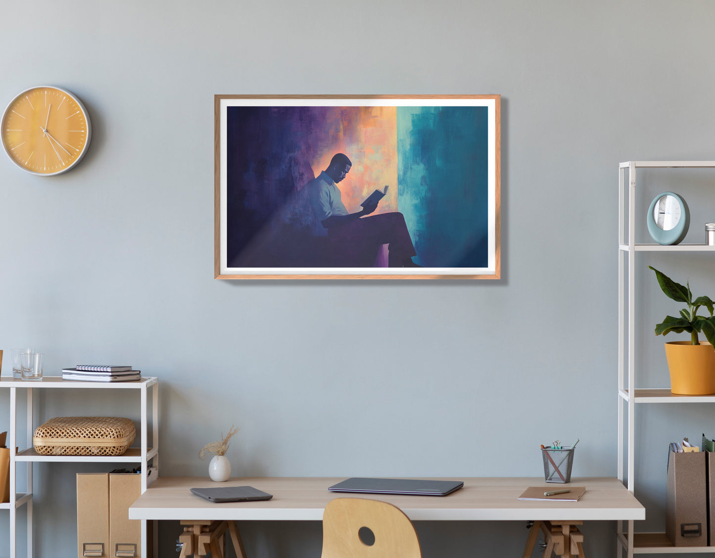 Black Man Reading Abstract African American wall art view 84
