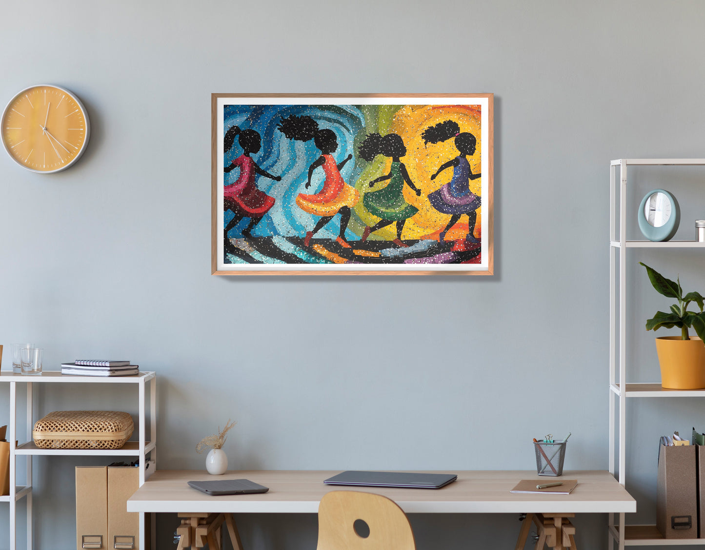 Black Women Dancing Abstract Black woman wall art view 84