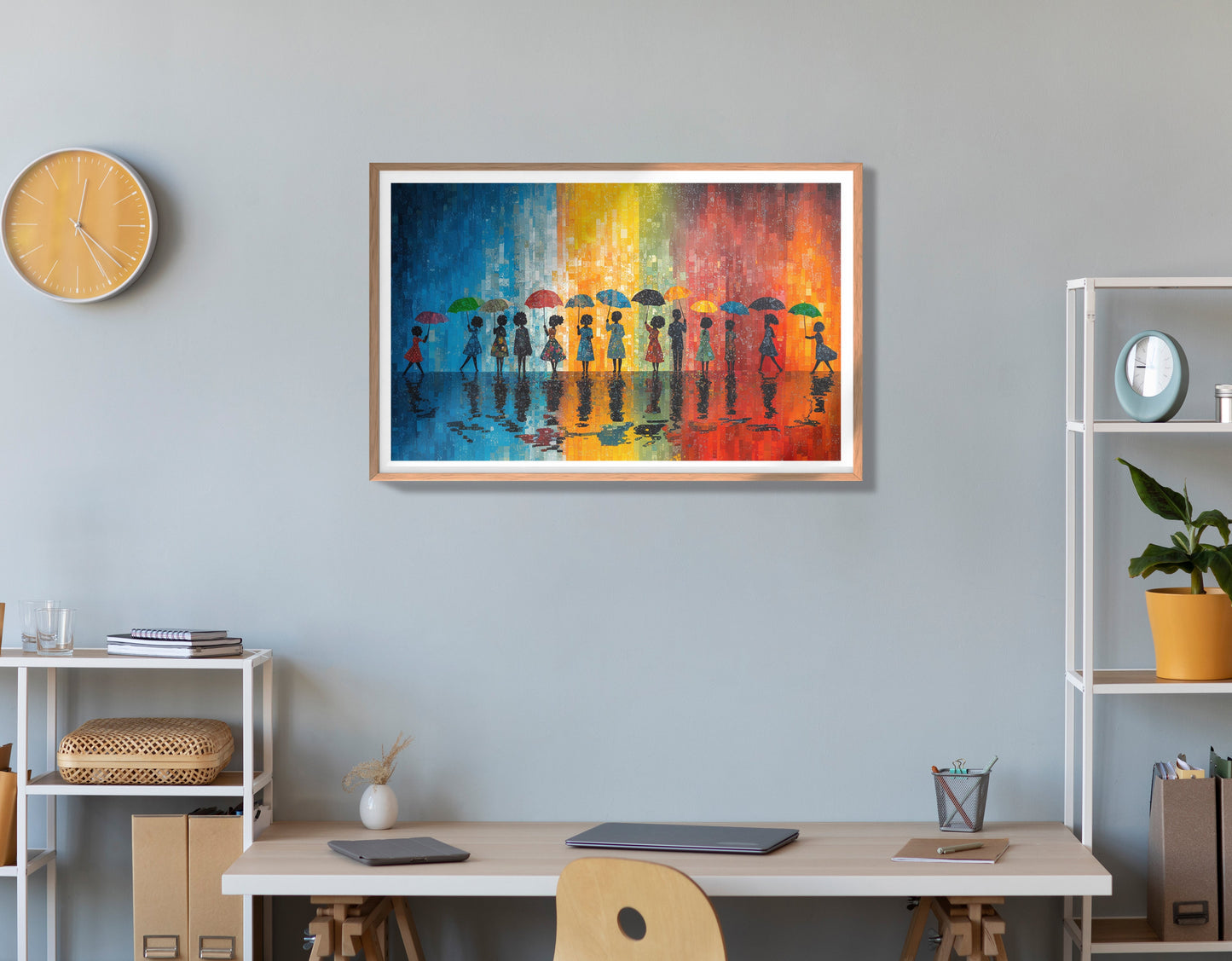 Black People Umbrella Rain African American canvas print view 84