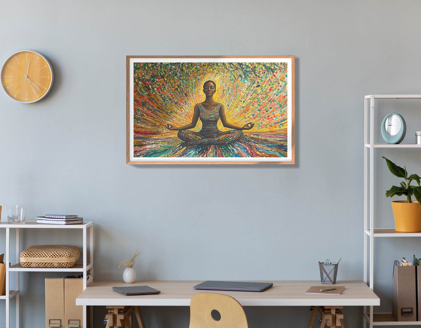 Black Woman Colorful Meditation African American wall art view 84