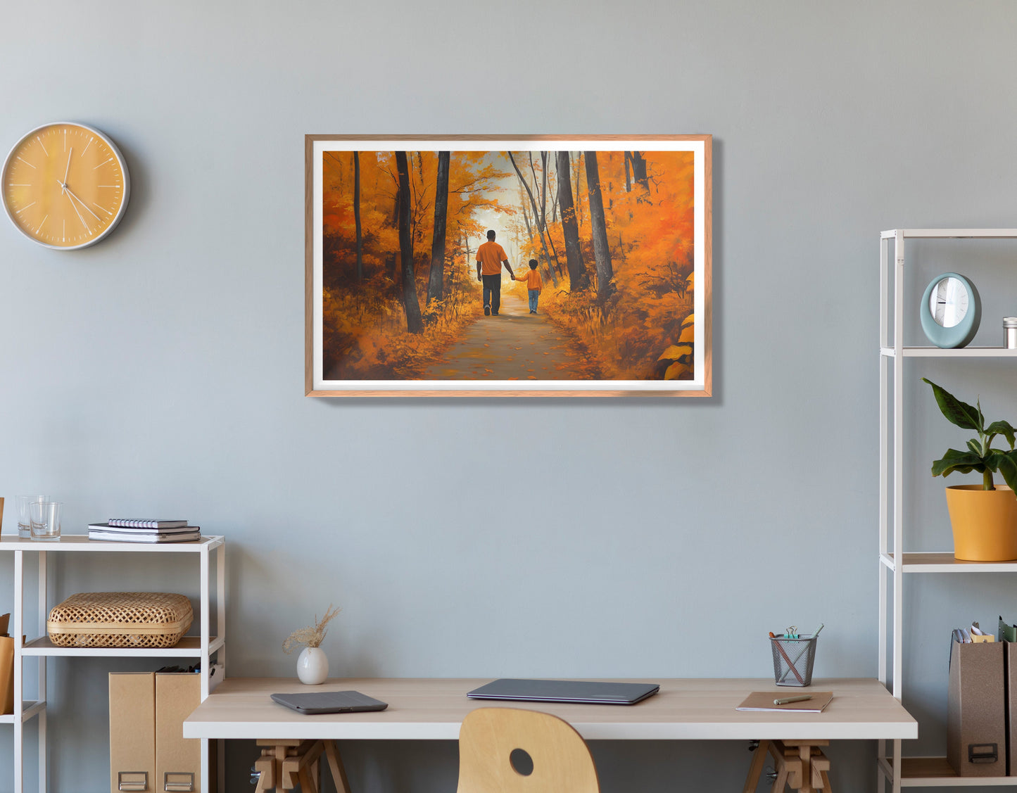 Black Father and Daughter Forest Black man wall art view 84
