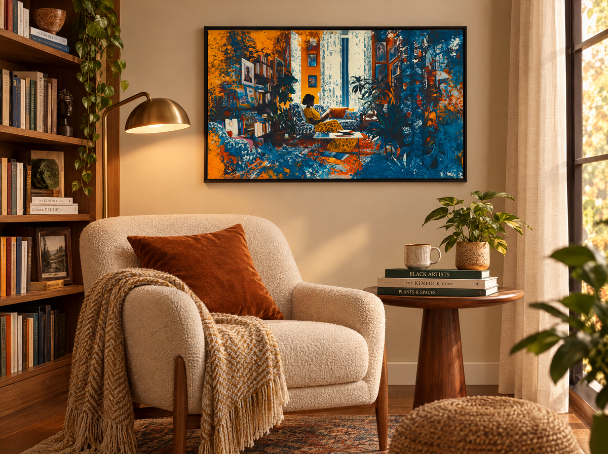 Reading Nook, Black Woman Reading African American Wall Art
