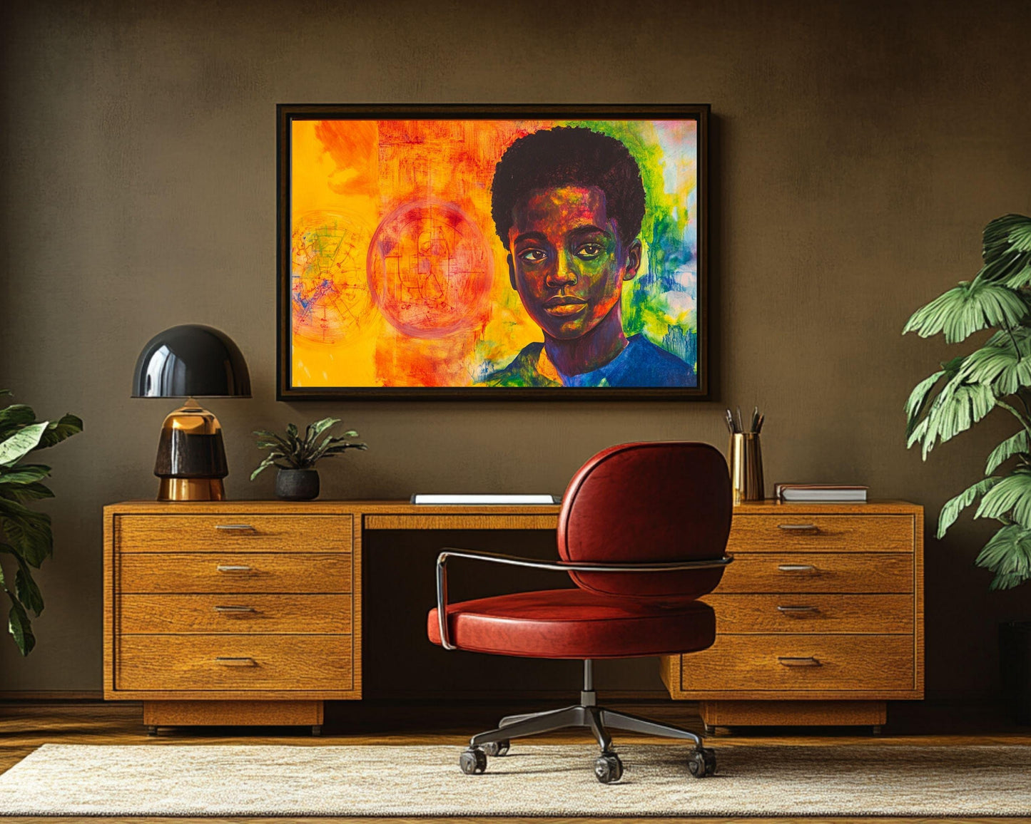 Young Black Boy Abstract African American Art
