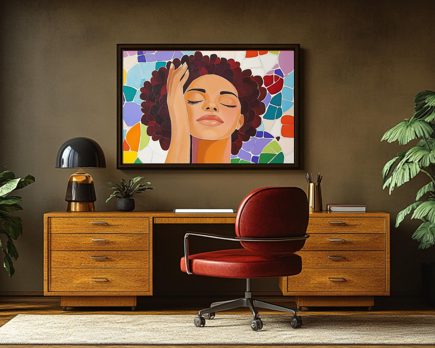 African American Art Black Woman Mosaic Canvas