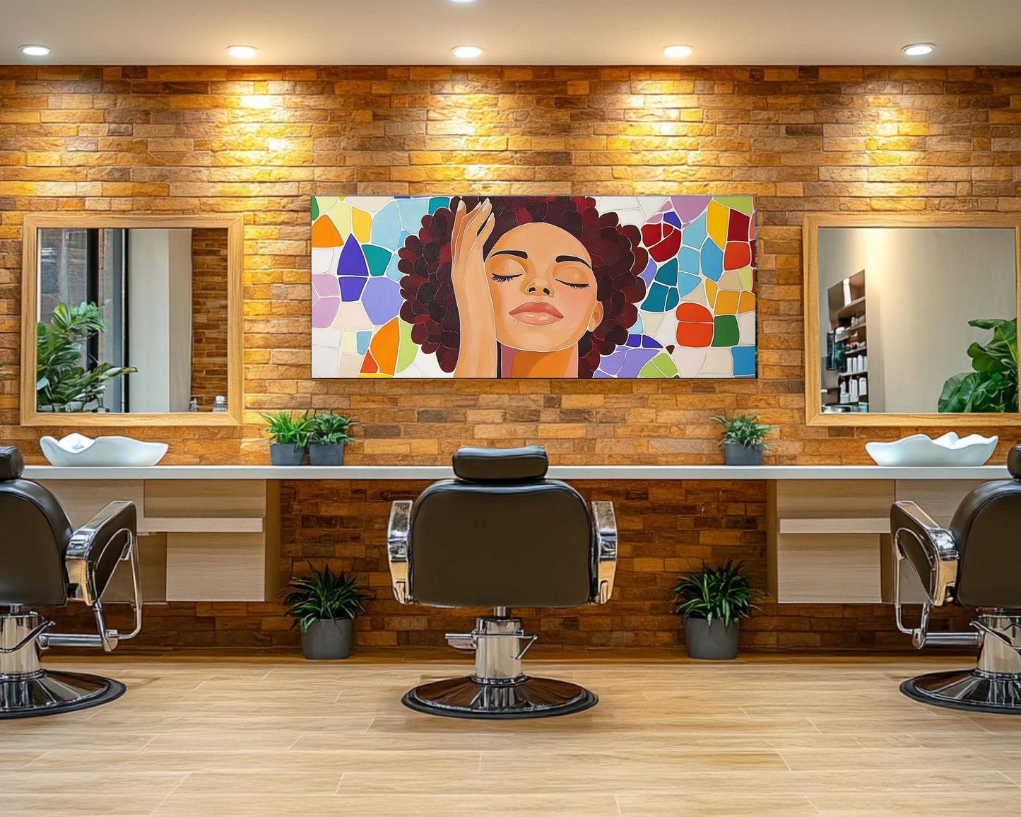 African American Art Black Woman Mosaic Canvas