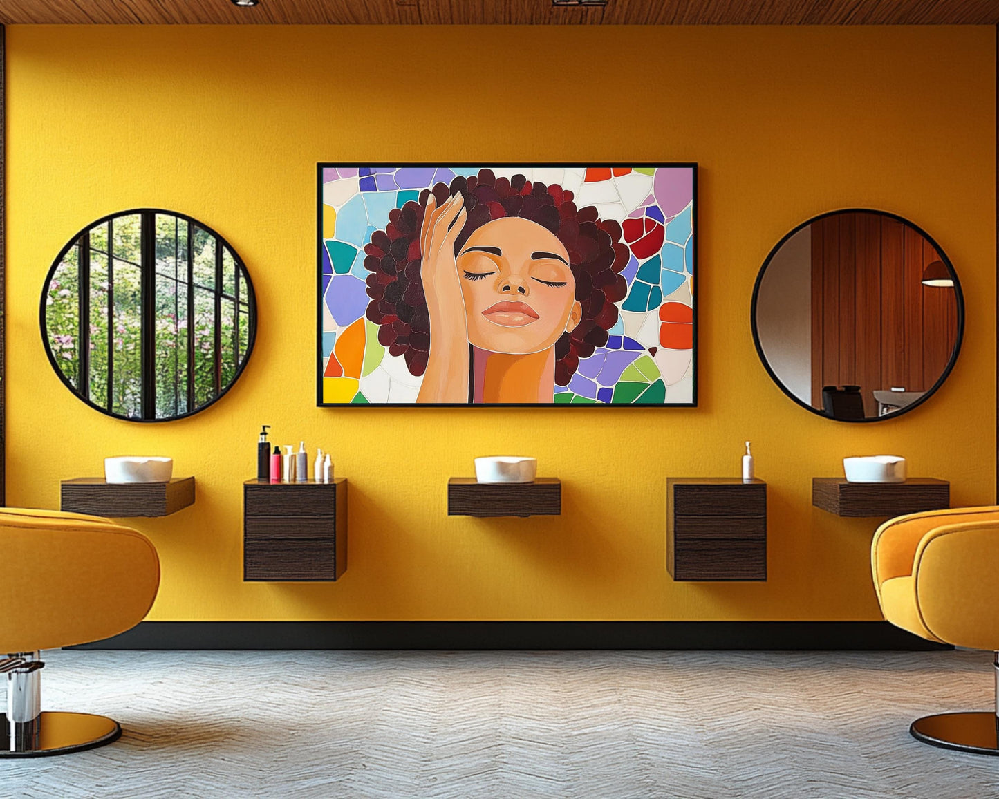 African American Art Black Woman Mosaic Canvas