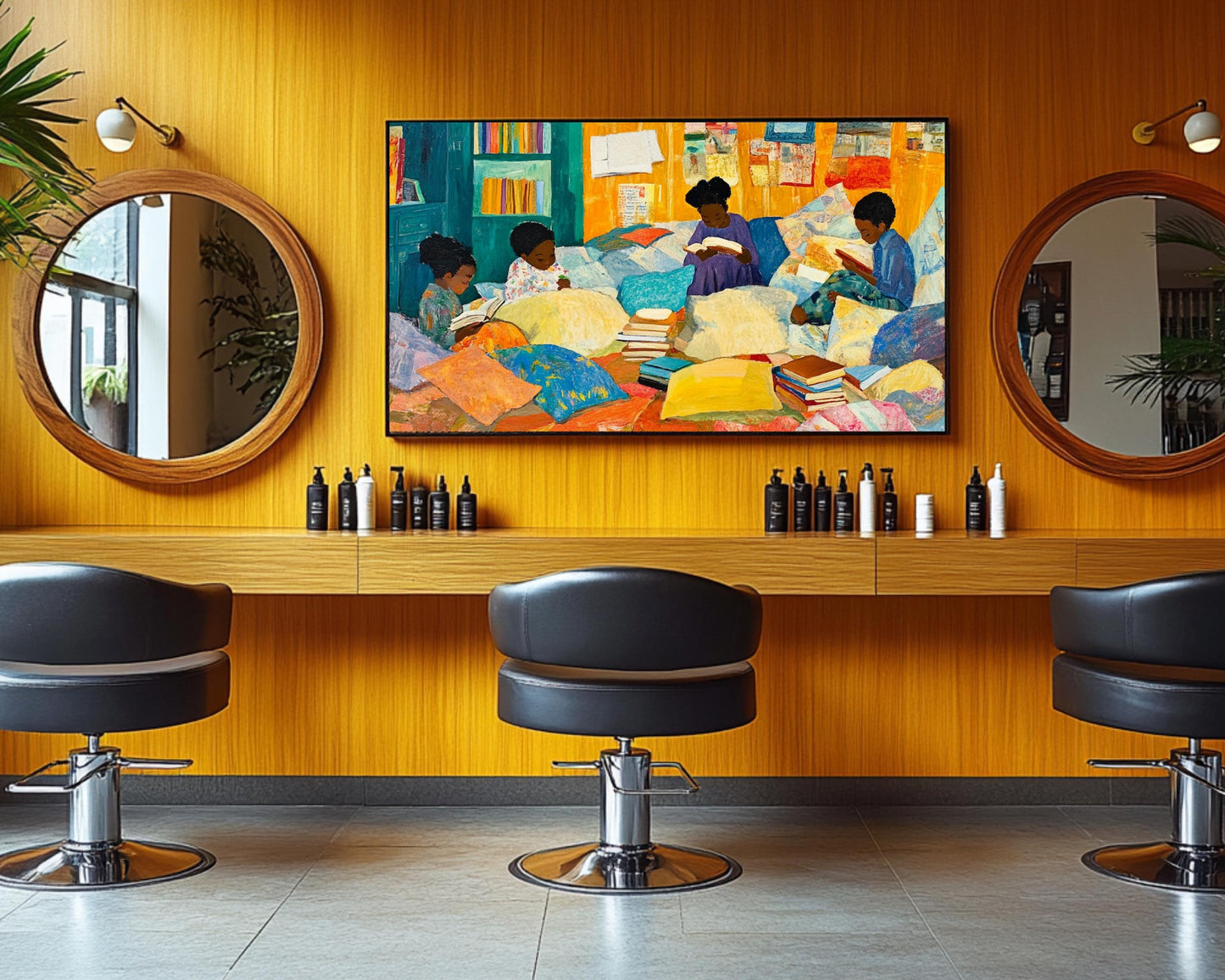 African American Wall Art Black Children Reading
