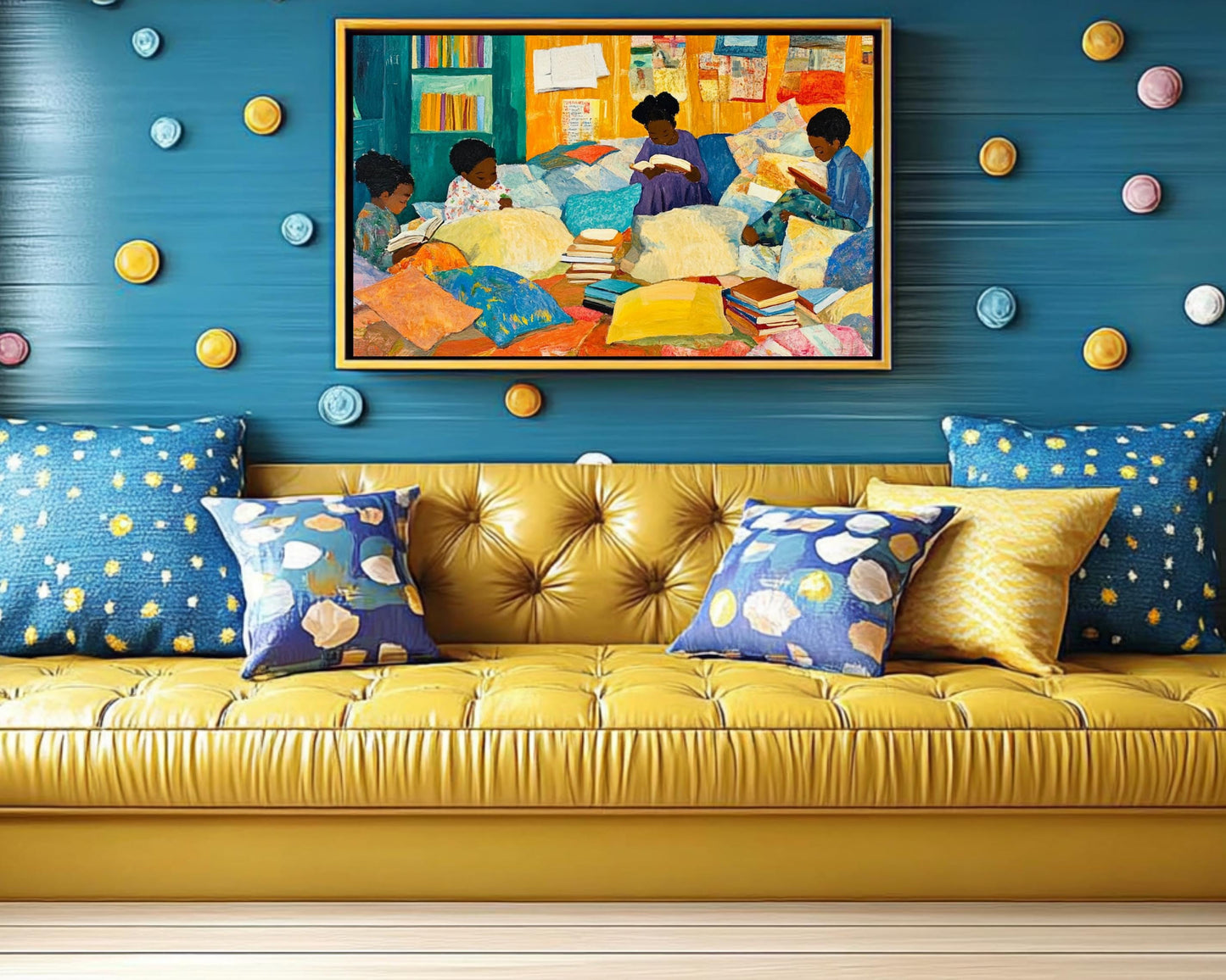 African American Wall Art Black Children Reading
