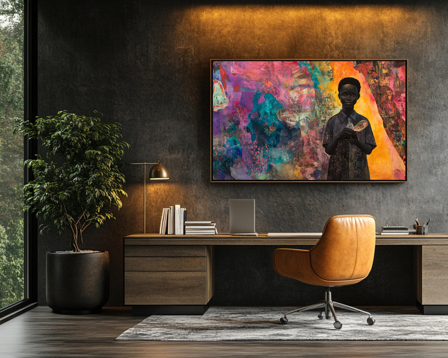 African American Wall Art Vibrant Black Boy Portrait