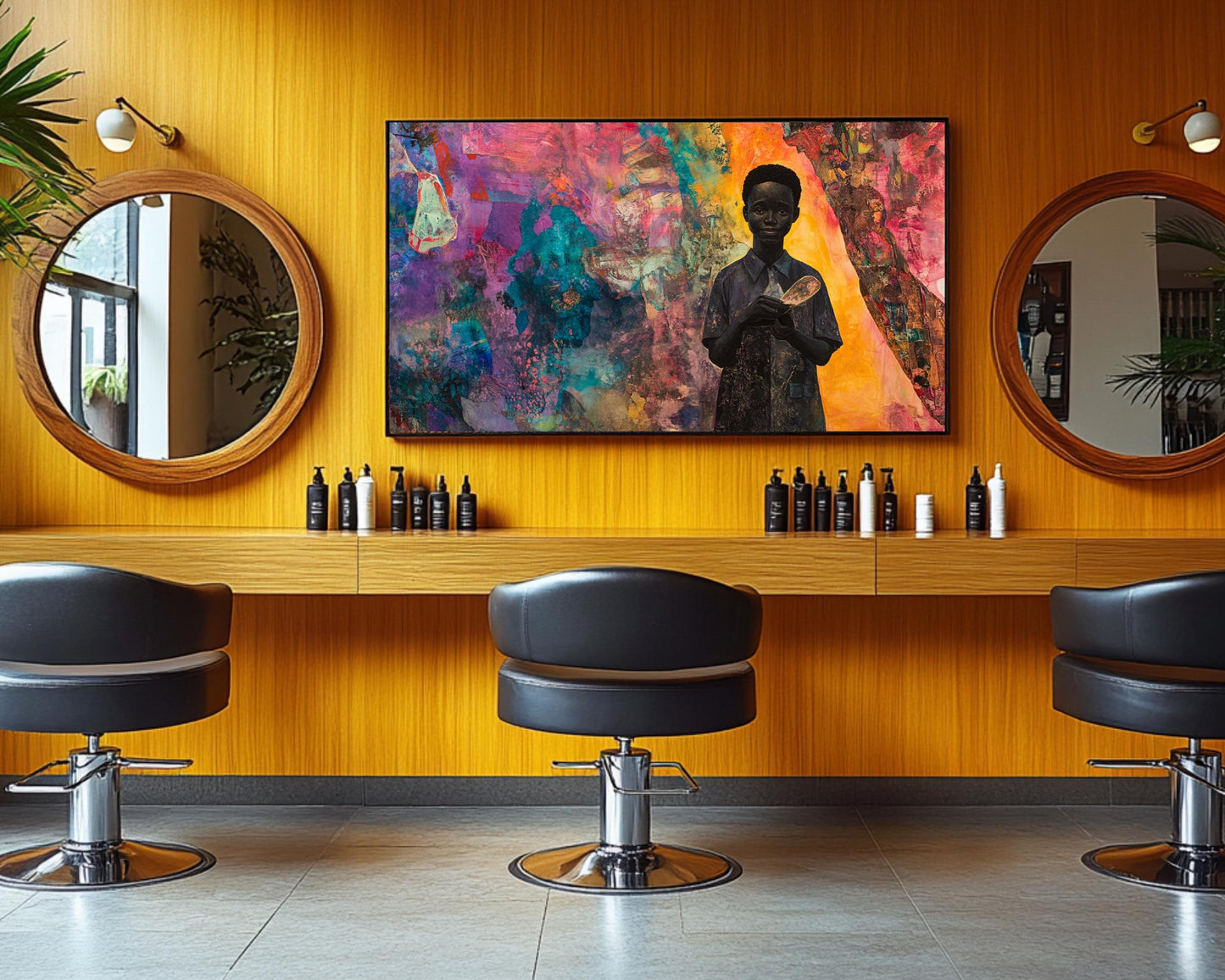 African American Wall Art Vibrant Black Boy Portrait