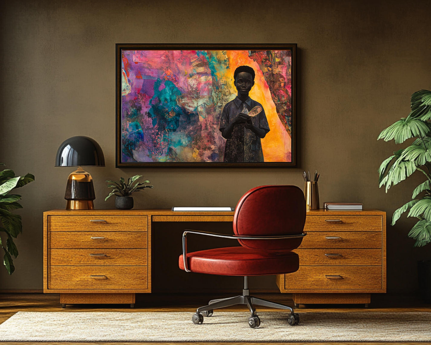 African American Wall Art Vibrant Black Boy Portrait
