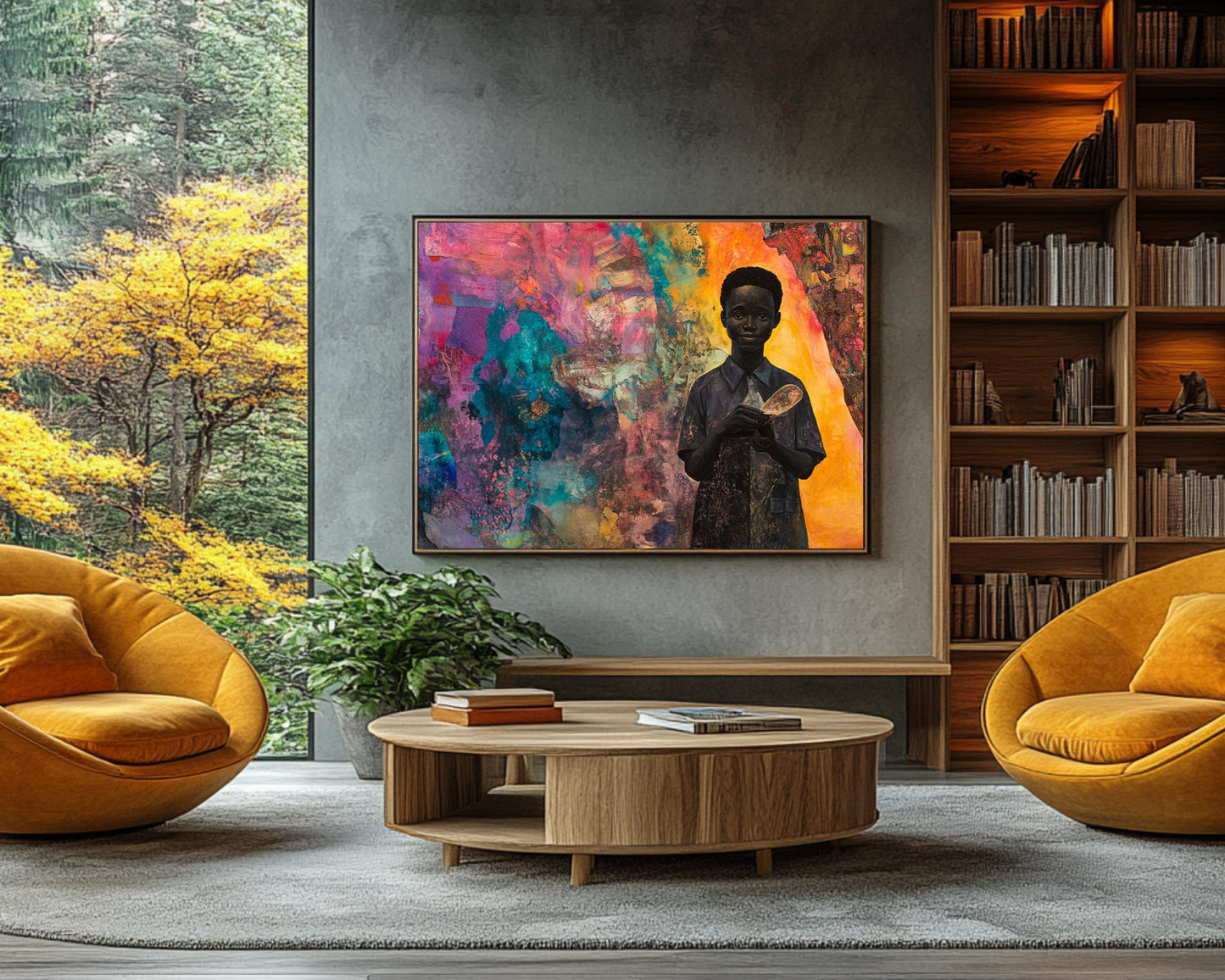 African American Wall Art Vibrant Black Boy Portrait