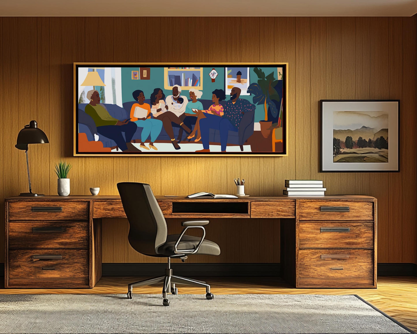 Black Family Gathering African American Togetherness Wall Art