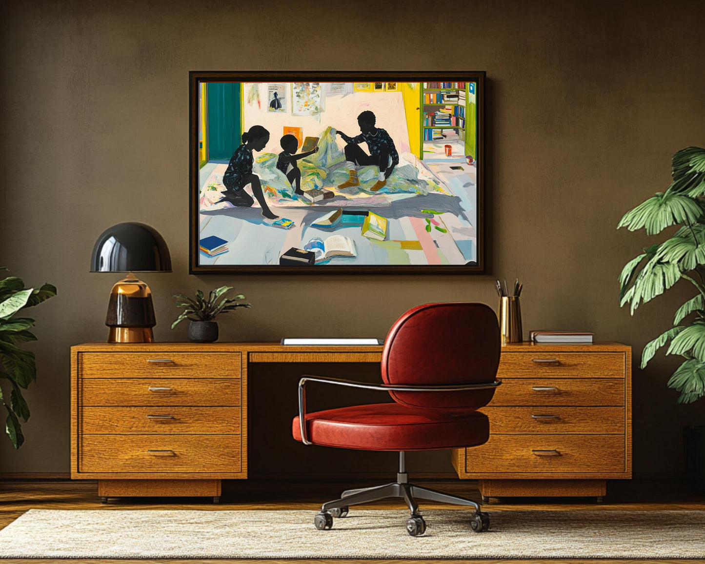 Black Siblings Reading African American Wall Art