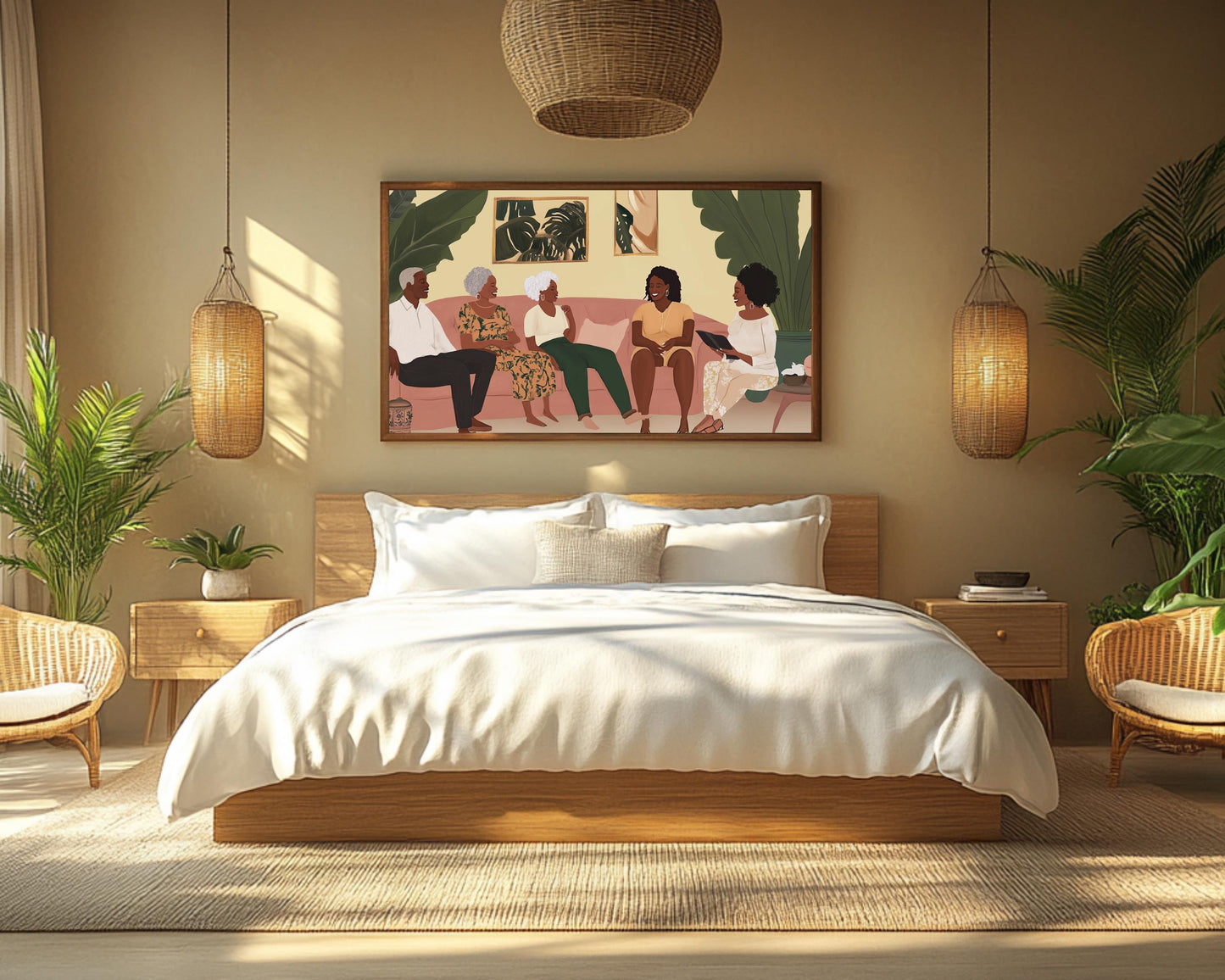 Black Family Love African American Canvas Art