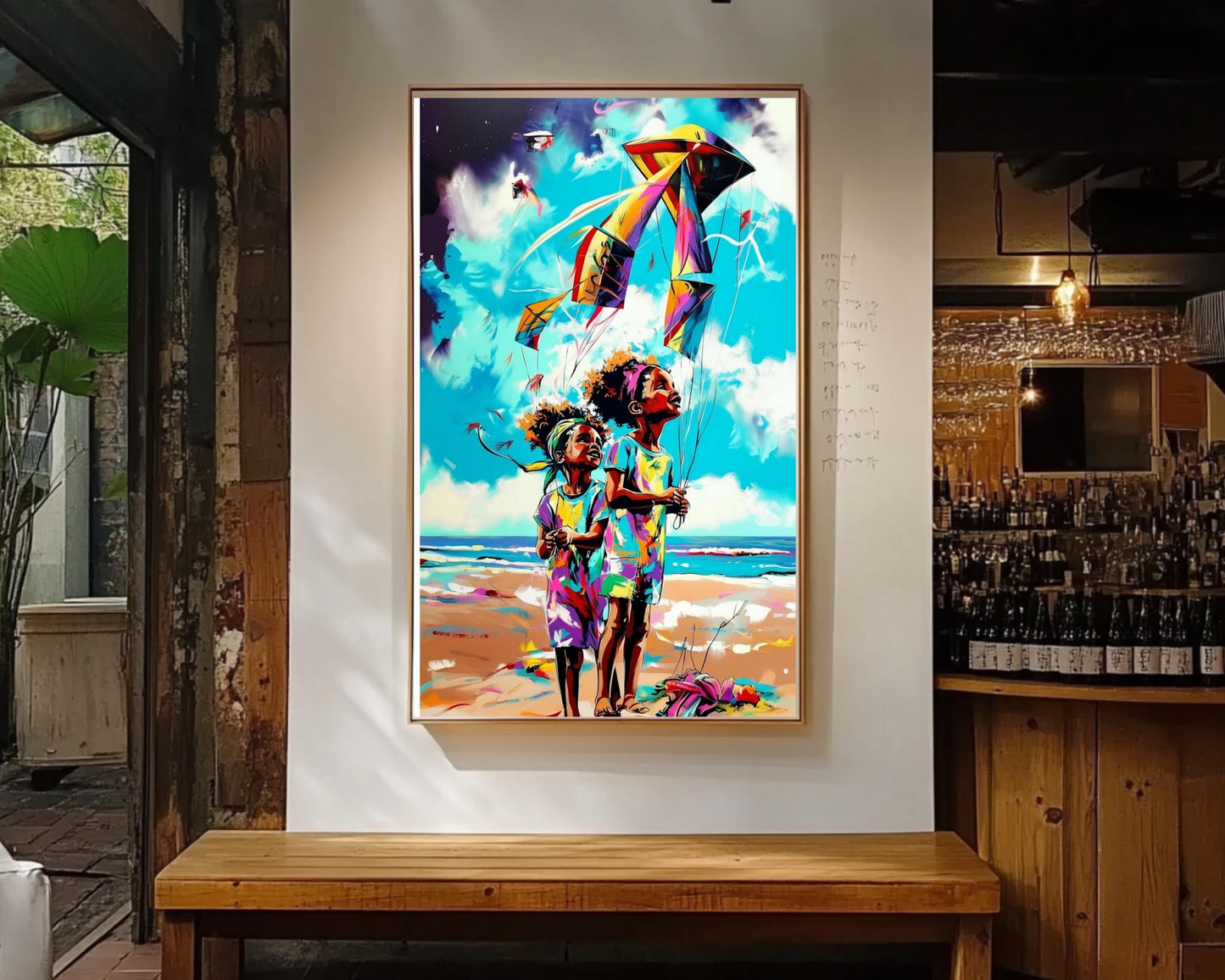 Kite Flying Black Siblings African American Wall Art