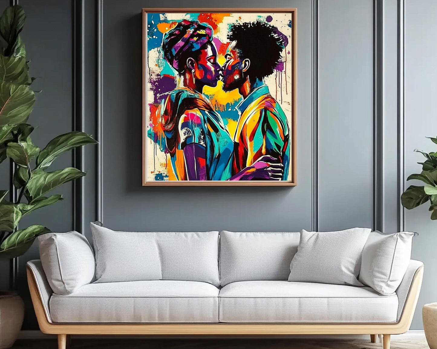 Romantic Black Couple African American Wall Art