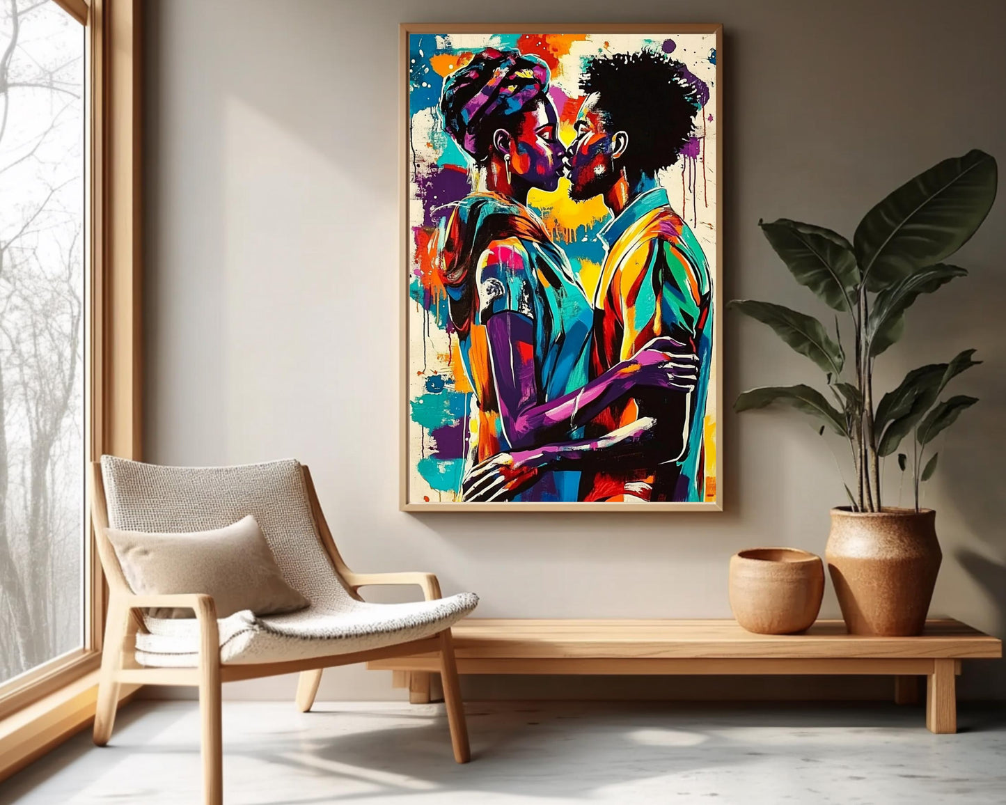 Romantic Black Couple African American Wall Art