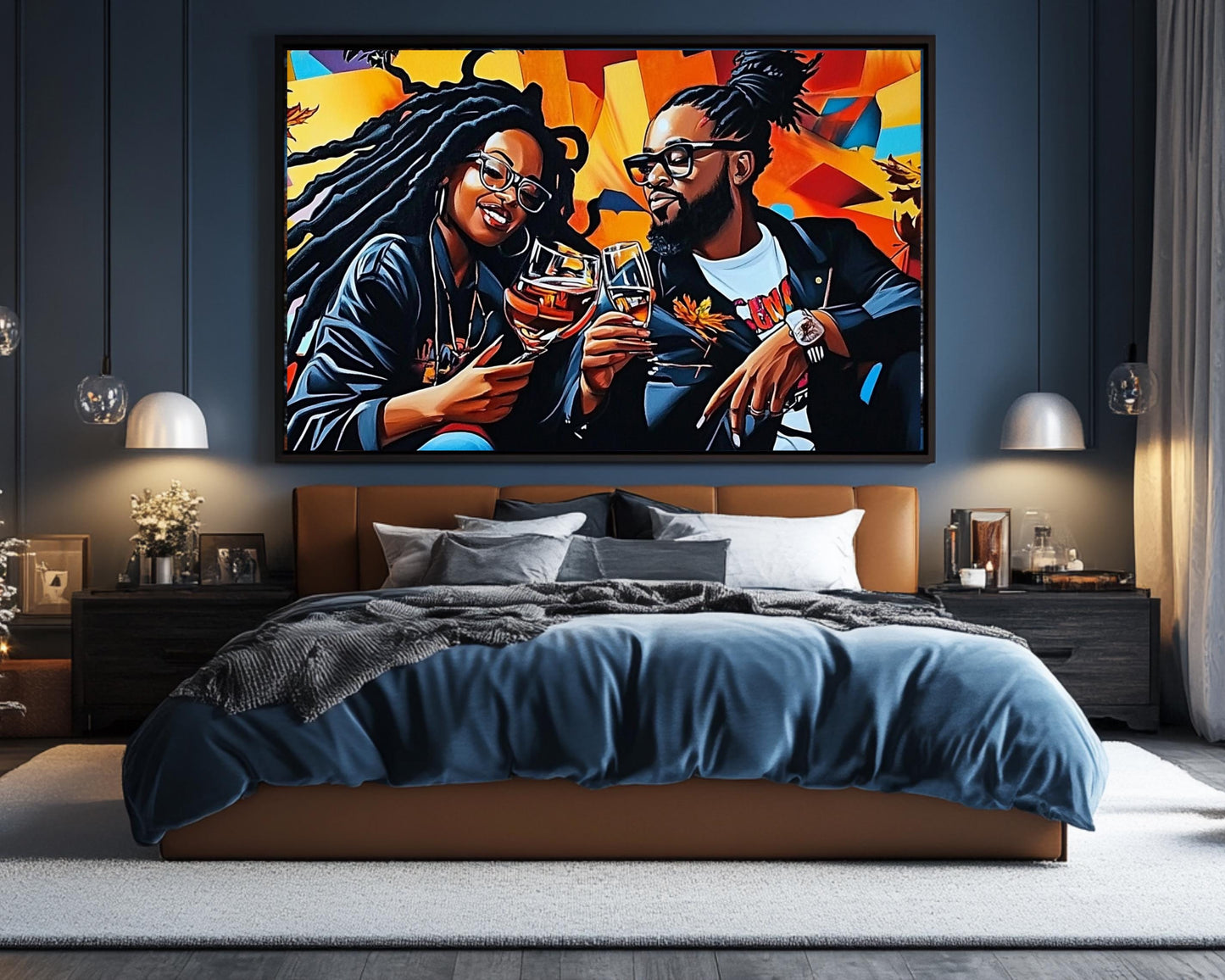 Black Couple Toast African American Wall Art