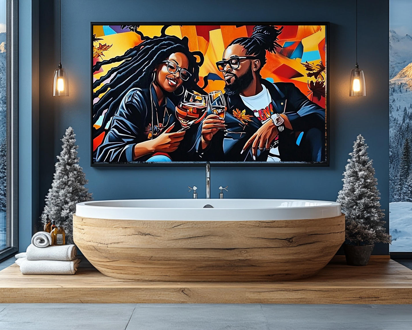 Black Couple Toast African American Wall Art