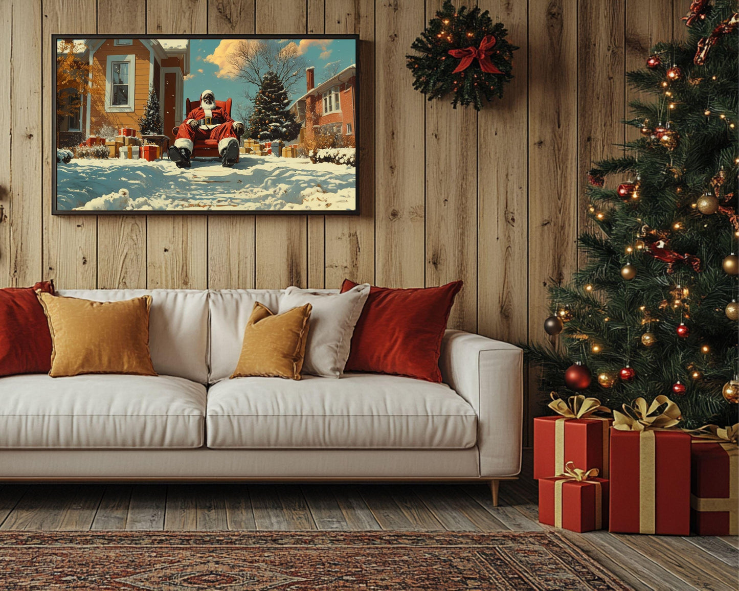 Resting Black Santa African American Wall Art